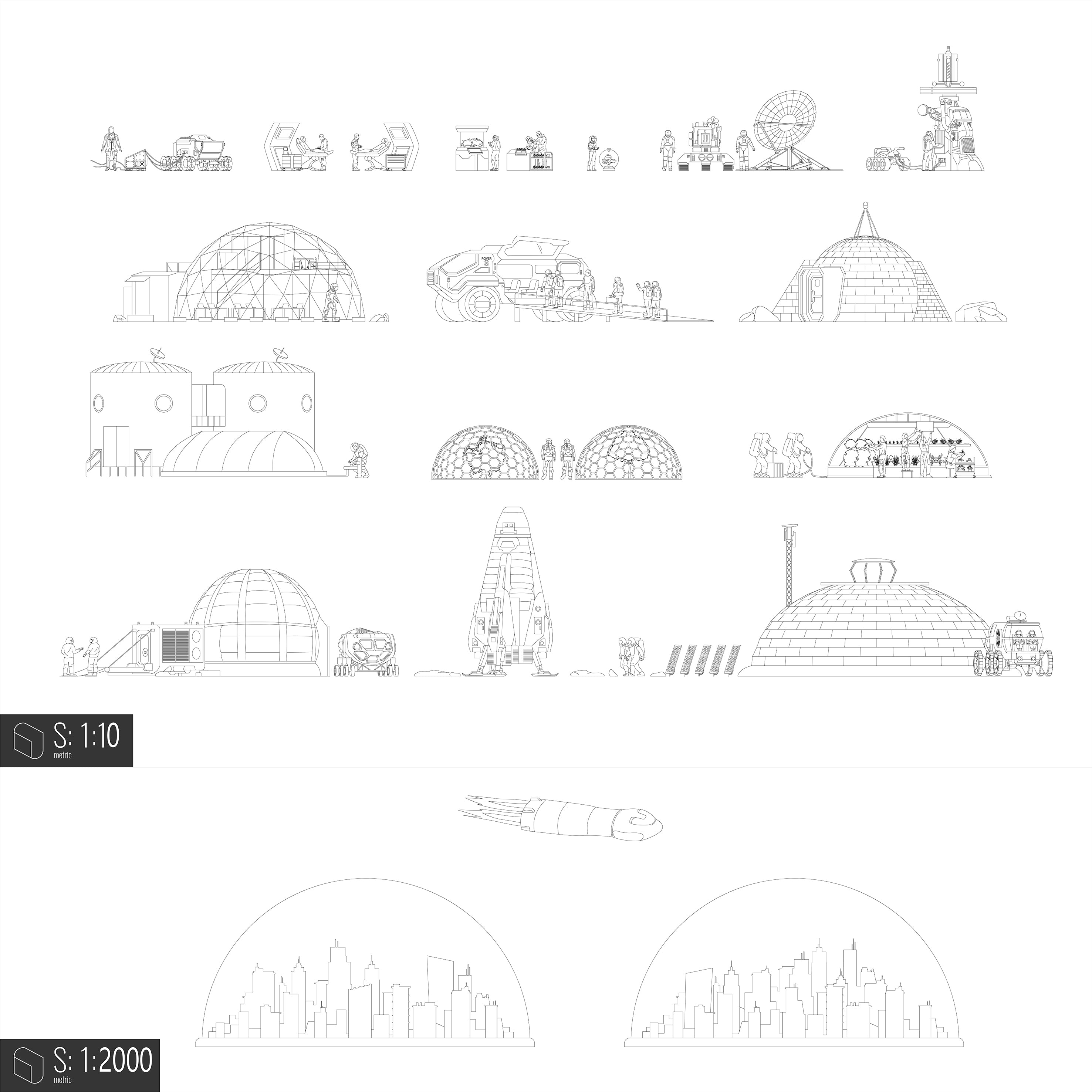 Cad Space Colonies DWG | Toffu Co