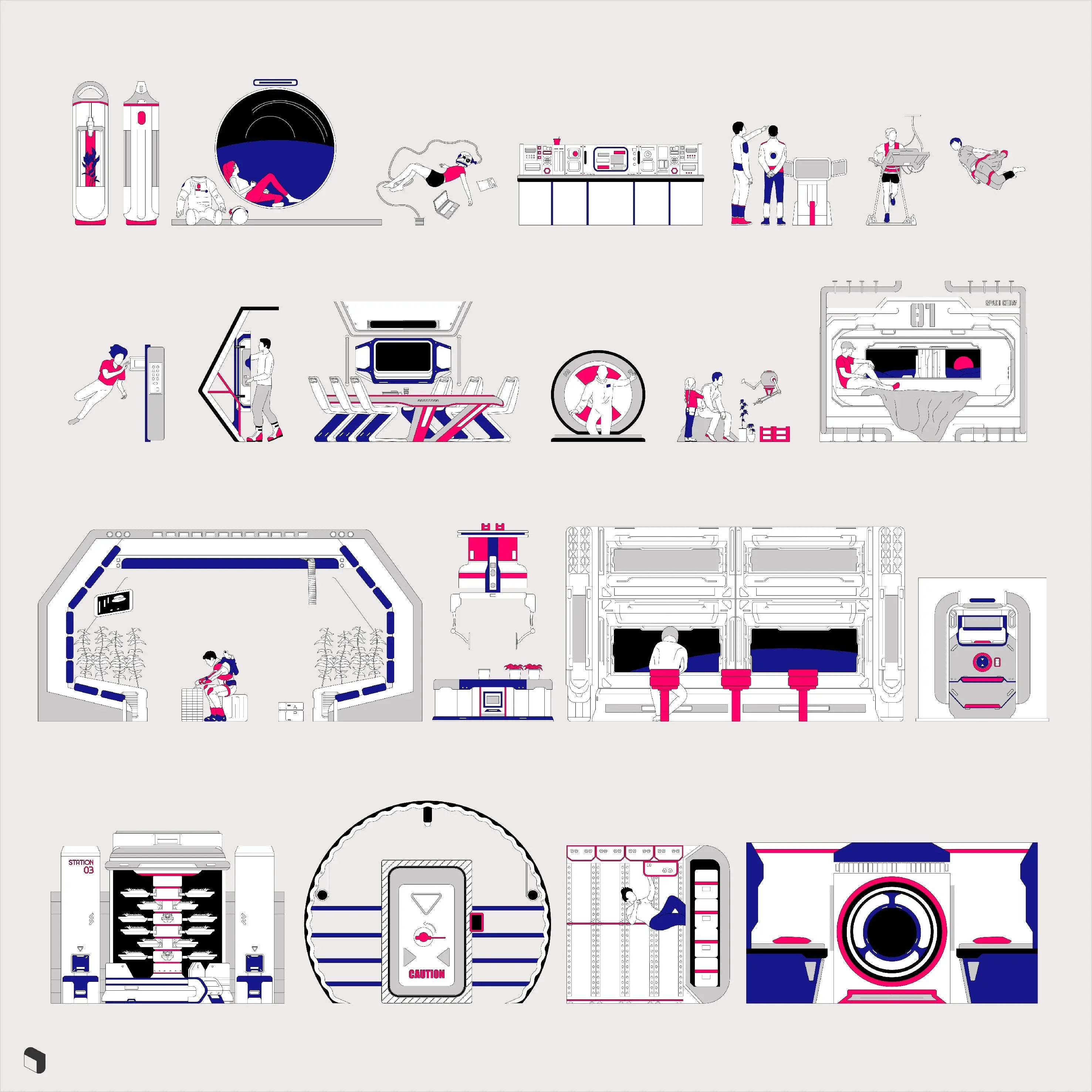 Cad Spacecraft Digital Artwork drawings | Toffu Co