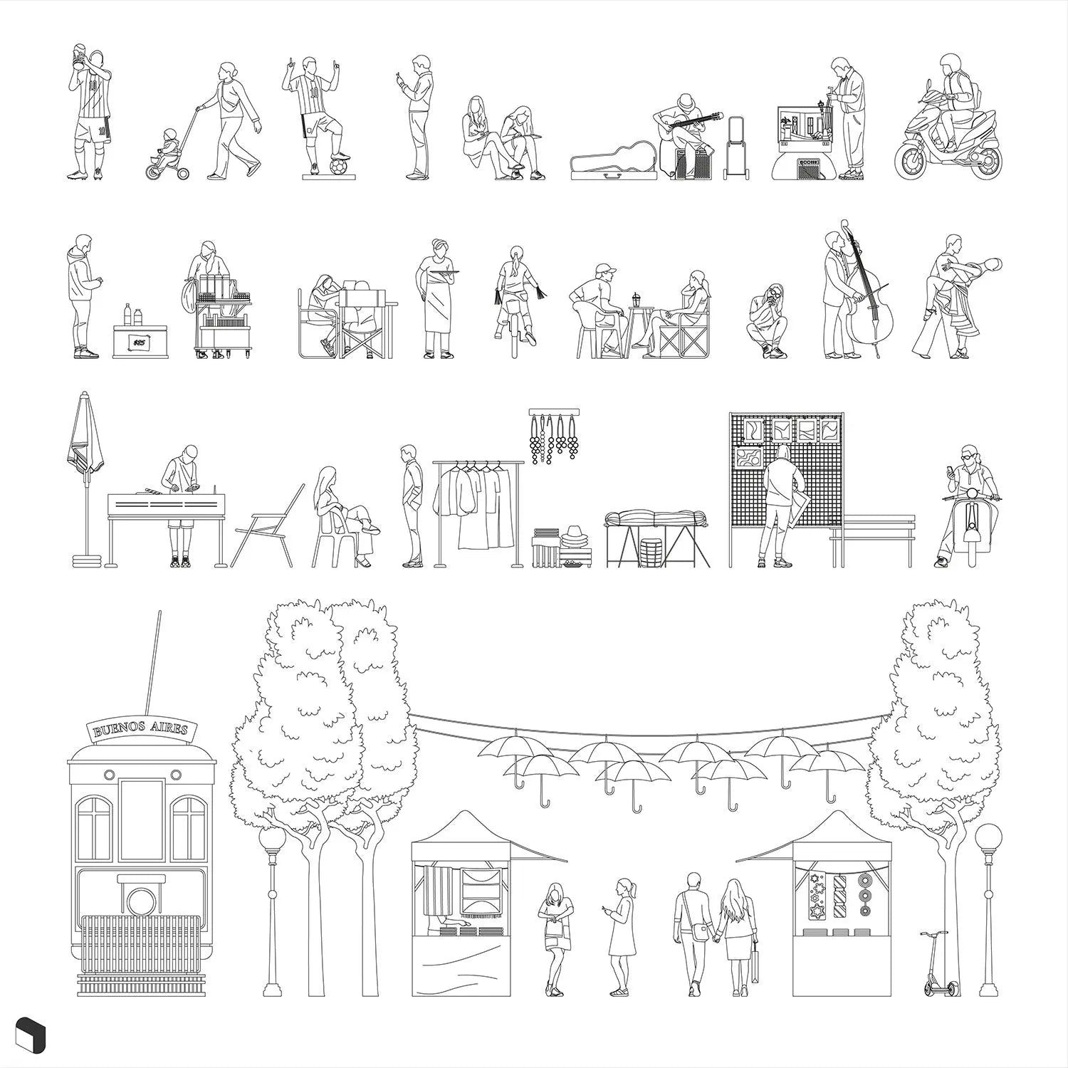 Cad Argentina Streets Digital Artwork drawings | Toffu Co