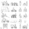 Cad Indian Streets Digital Artwork drawings | Toffu Co