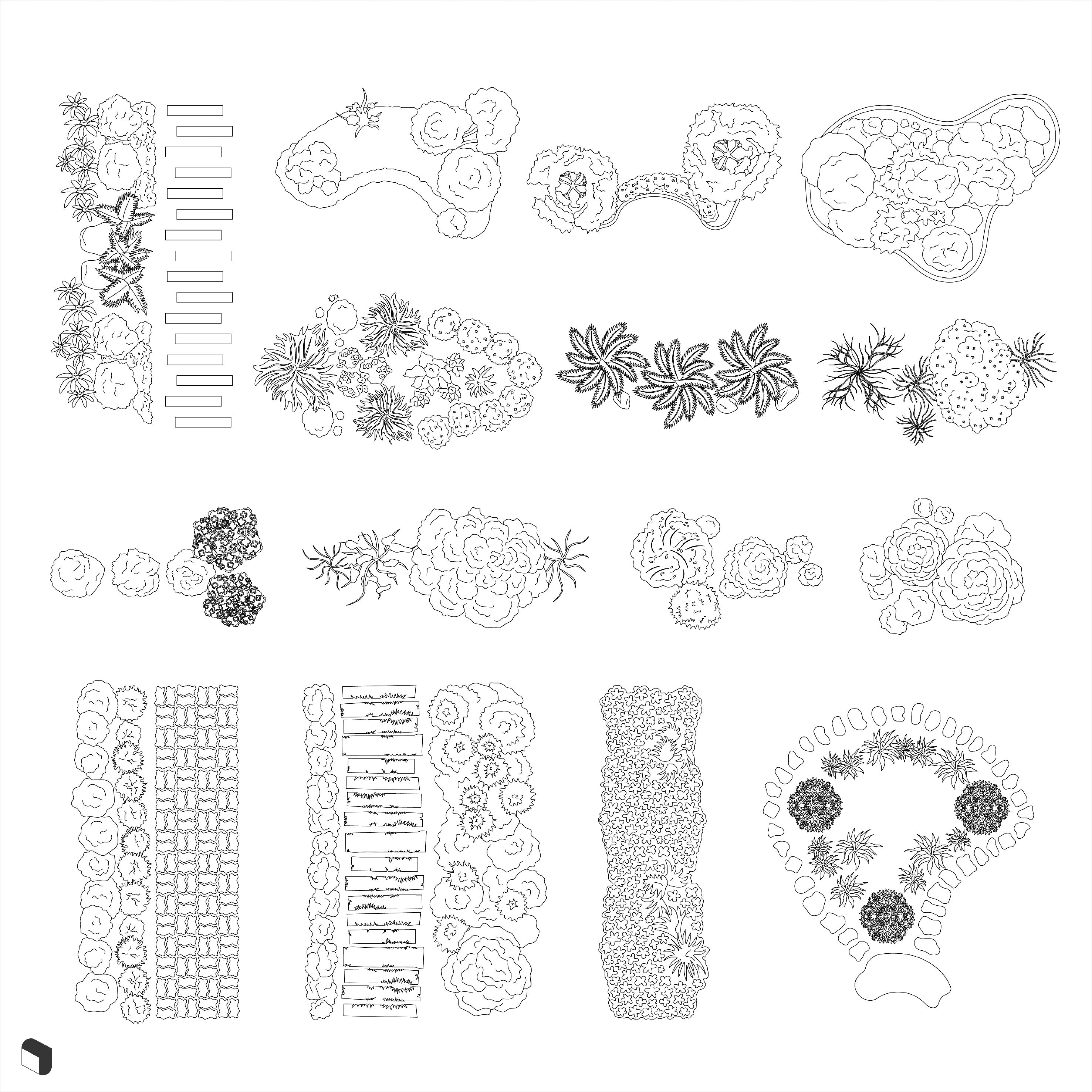 Cad Trees Top View 2 DWG | Toffu Co