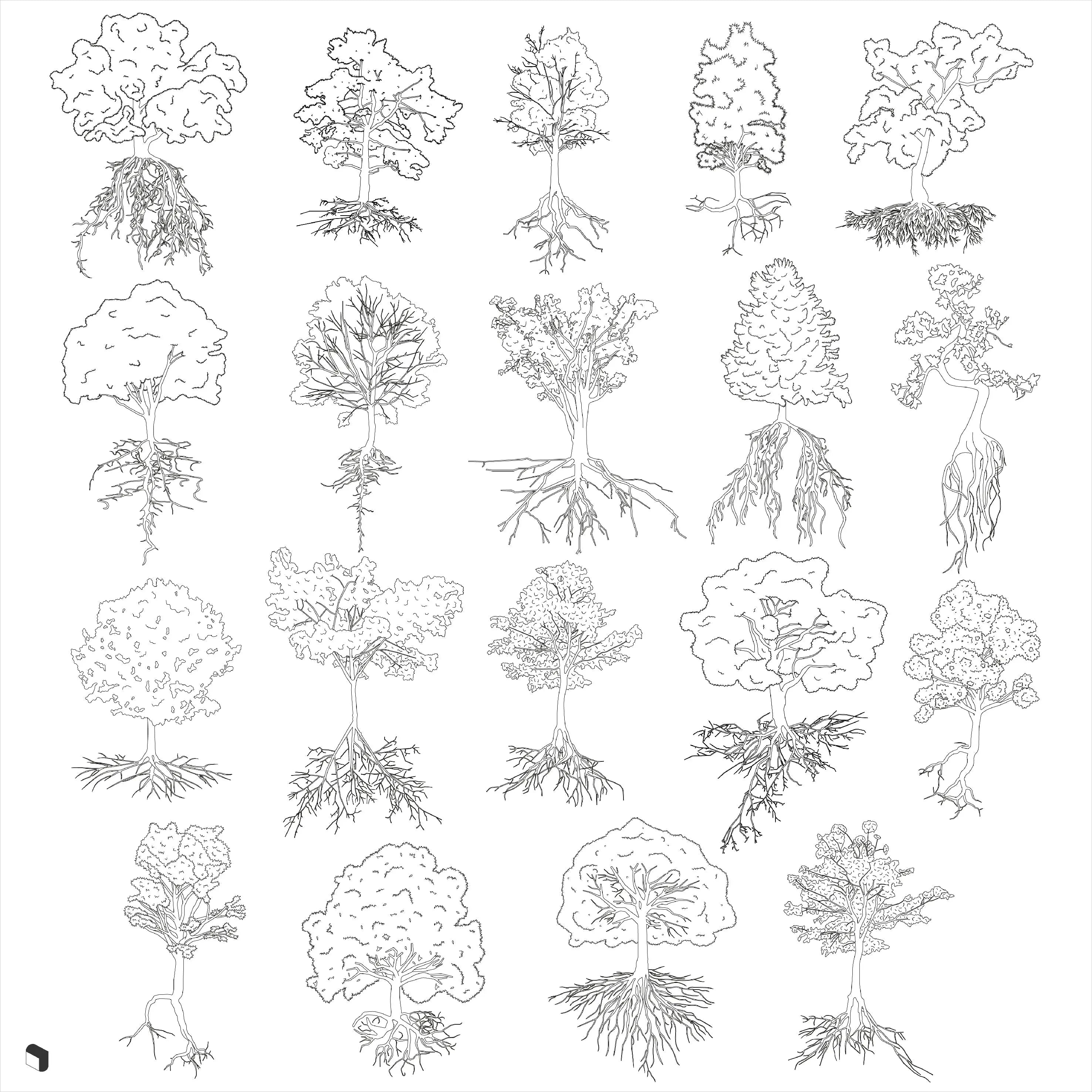 Cad Trees With Roots – Toffu Co