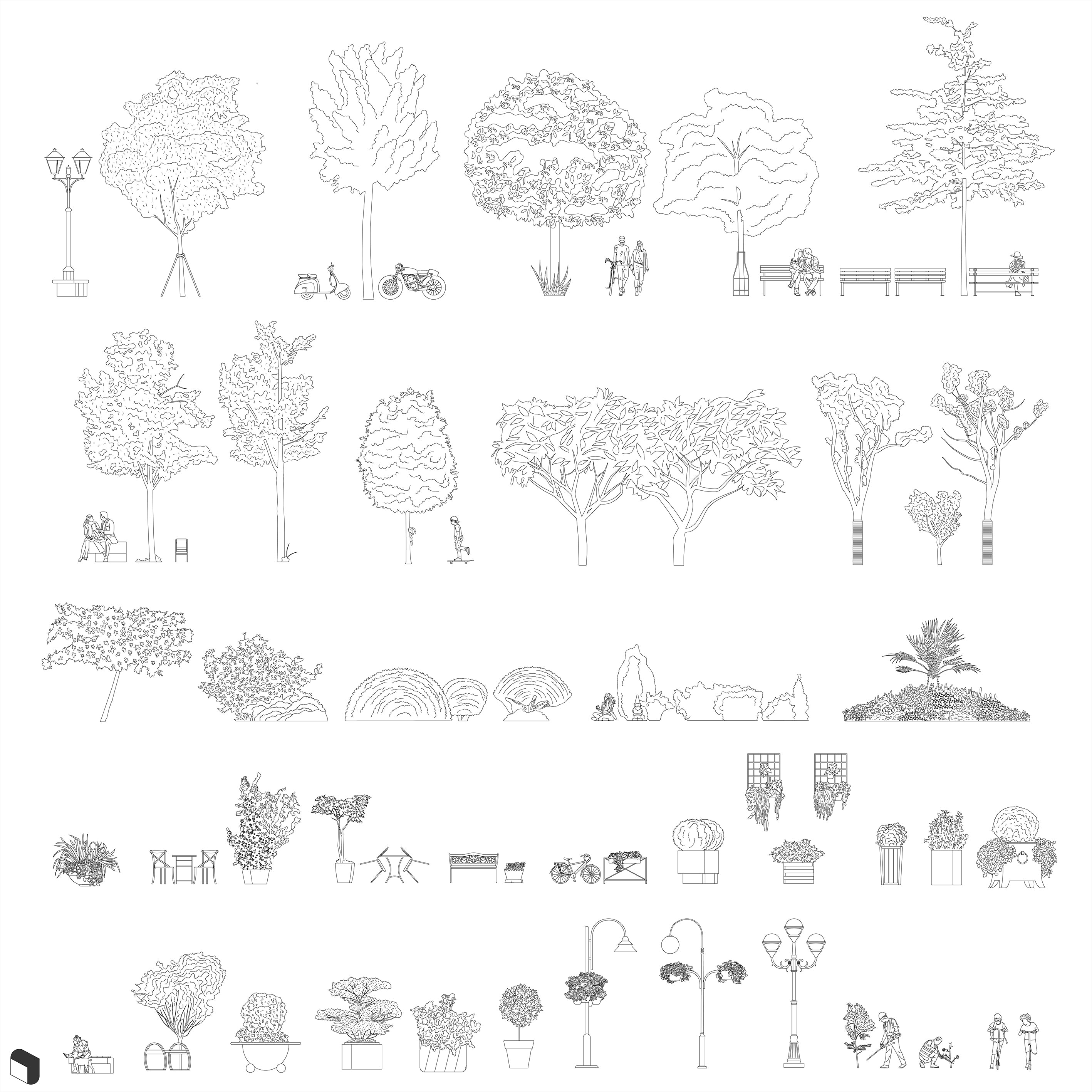 Cad Urban Plant Vegetation DWG | Toffu Co