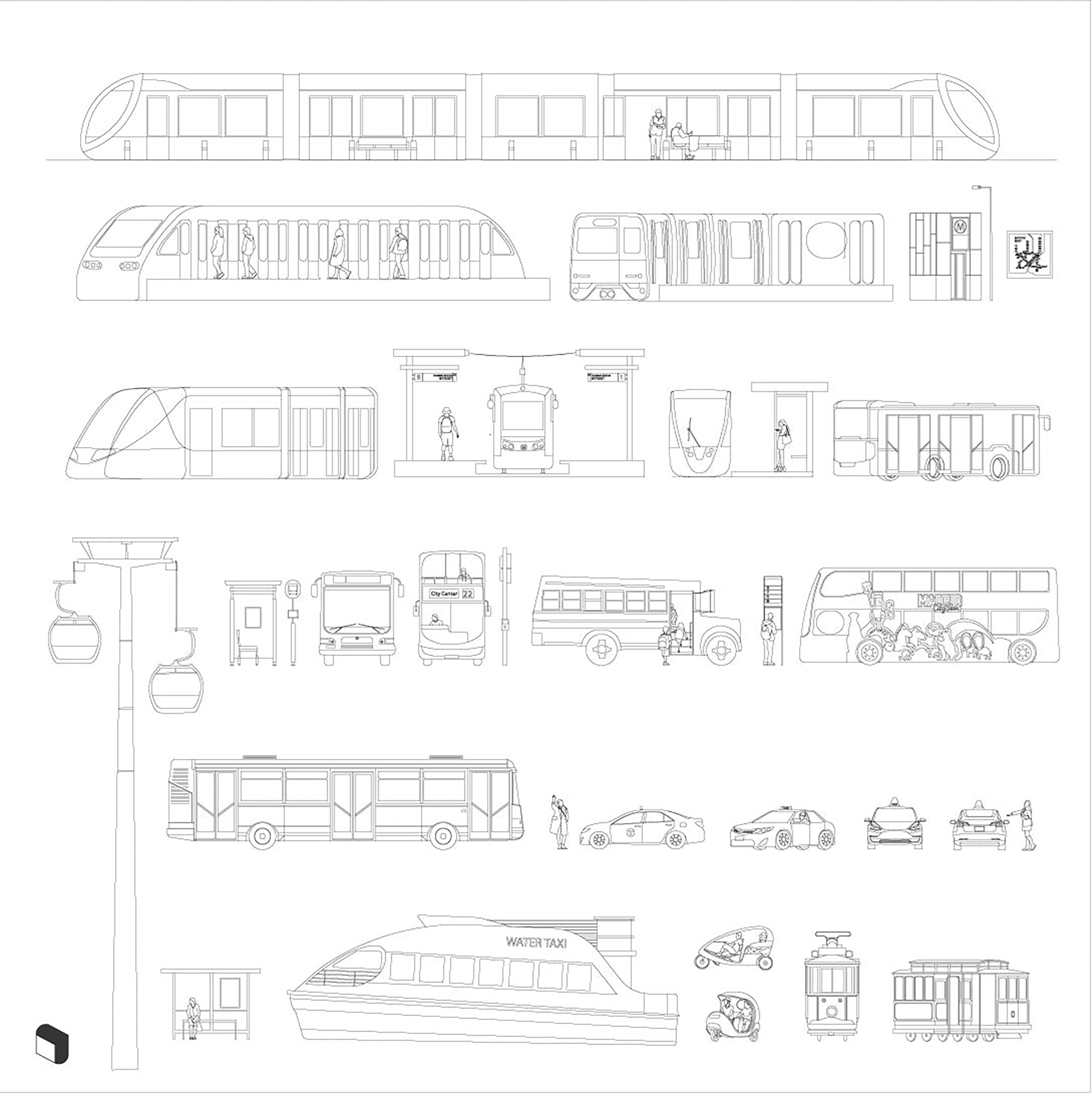 Cad City Transportation Vehicles DWG | Toffu Co