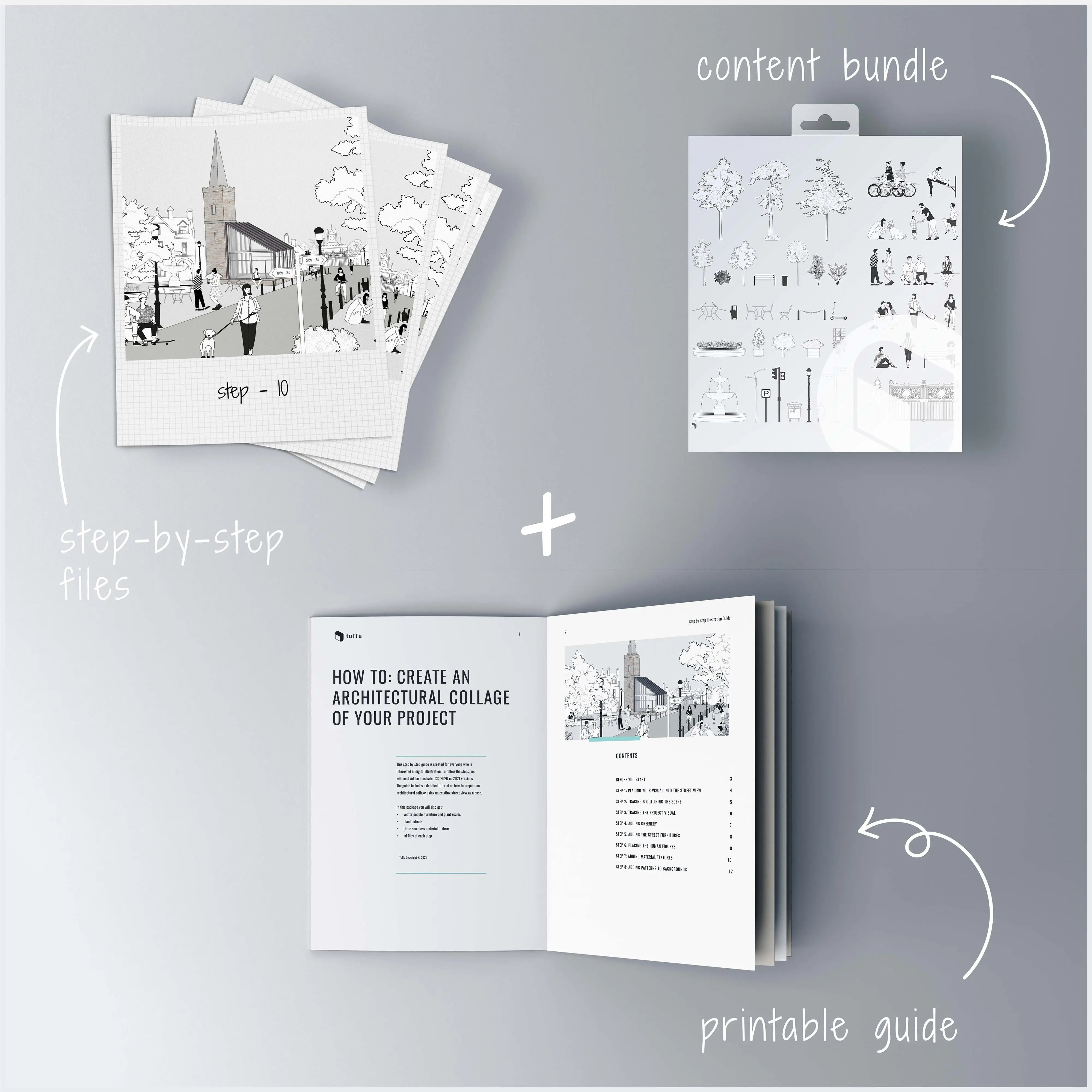 Creative Content Black & White Illustration Digital Artwork drawings | Toffu Co