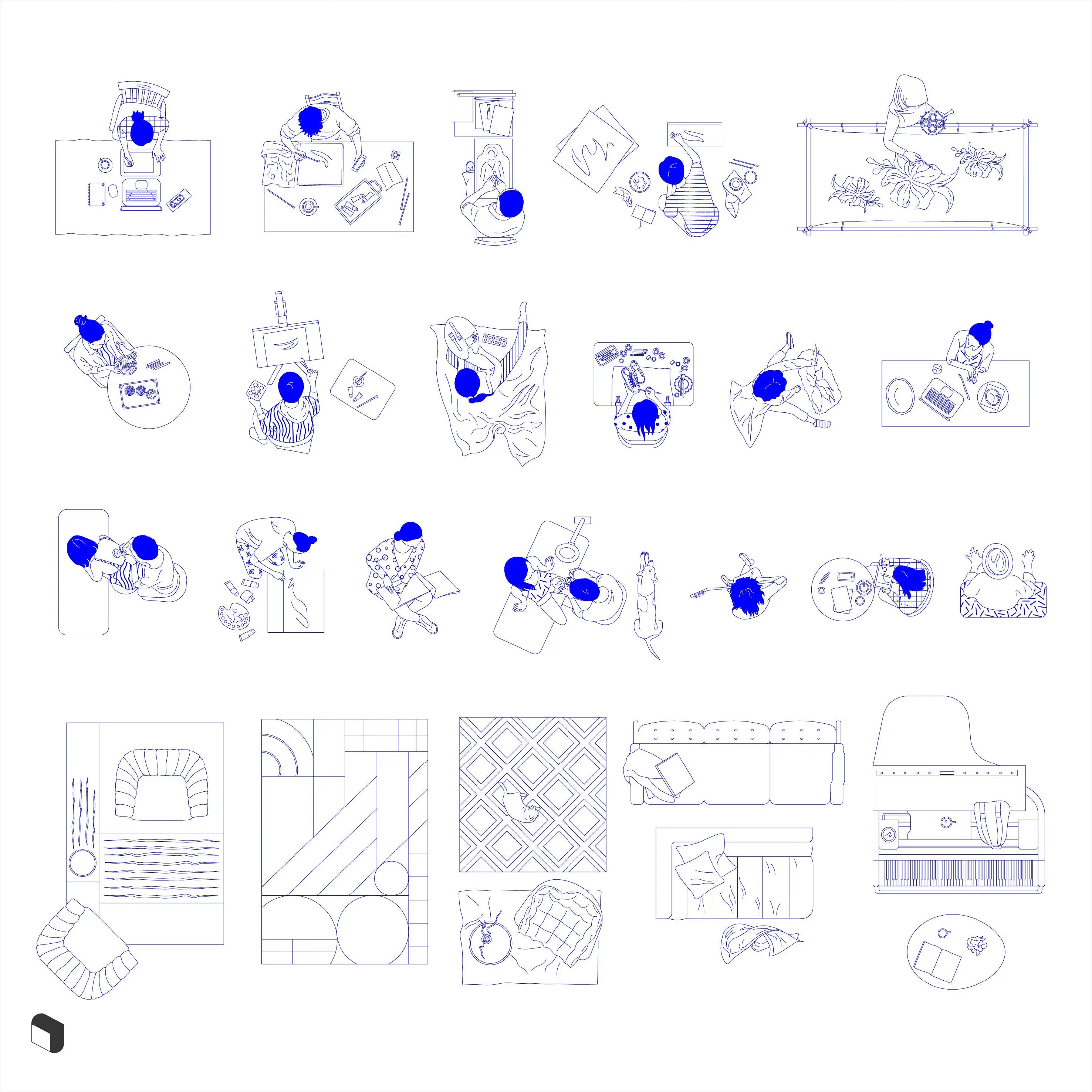 Cad Artists Top View Digital Artwork drawings | Toffu Co