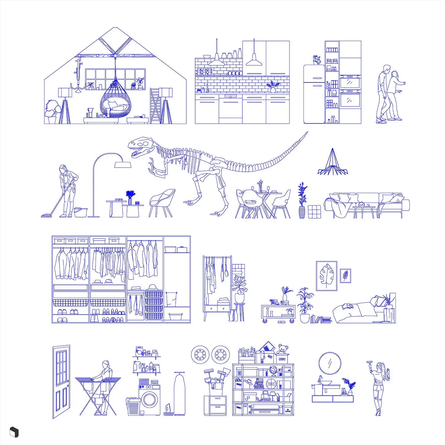 Cad House Section 2 Digital Artwork drawings | Toffu Co