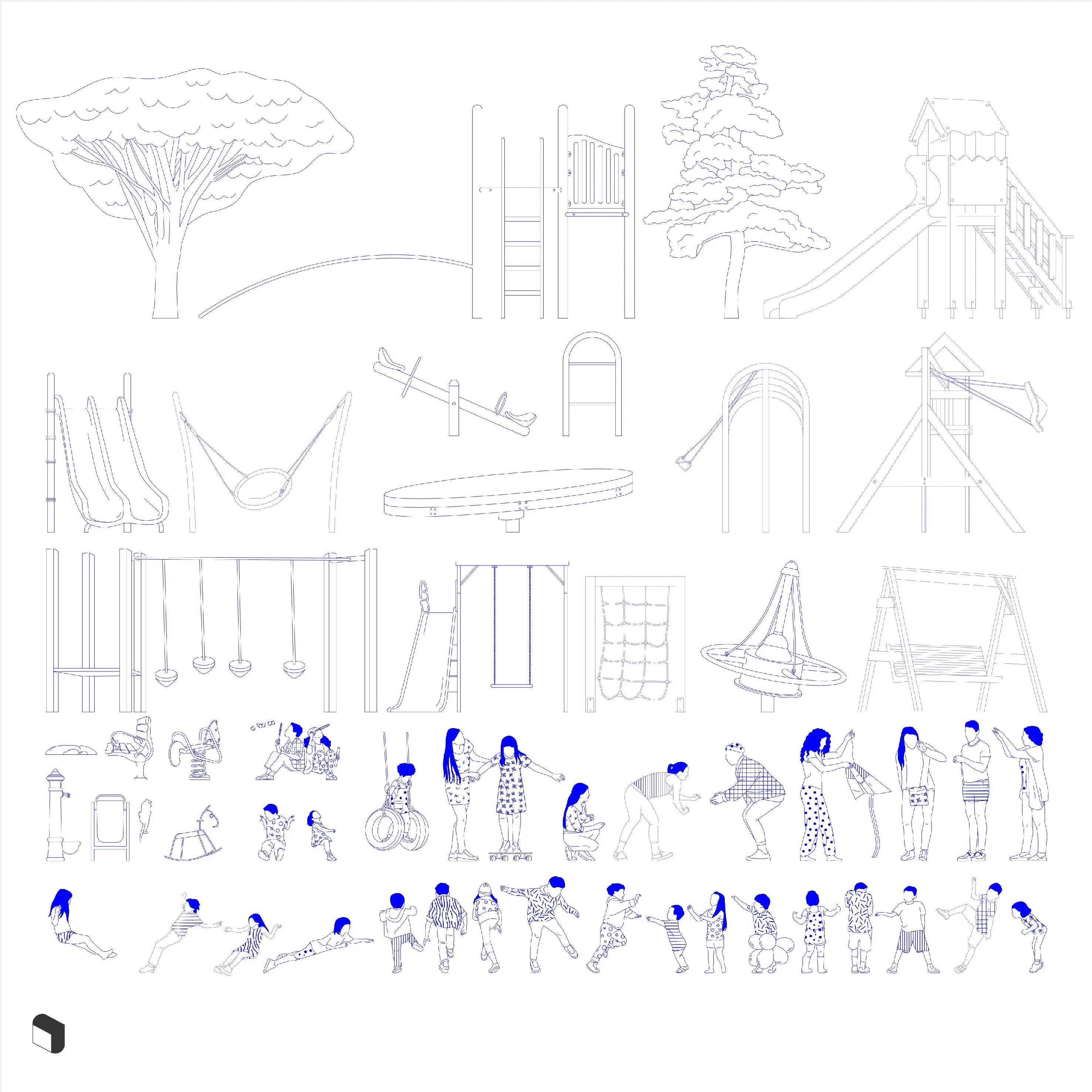 Cad Playground Section Digital Artwork drawings | Toffu Co