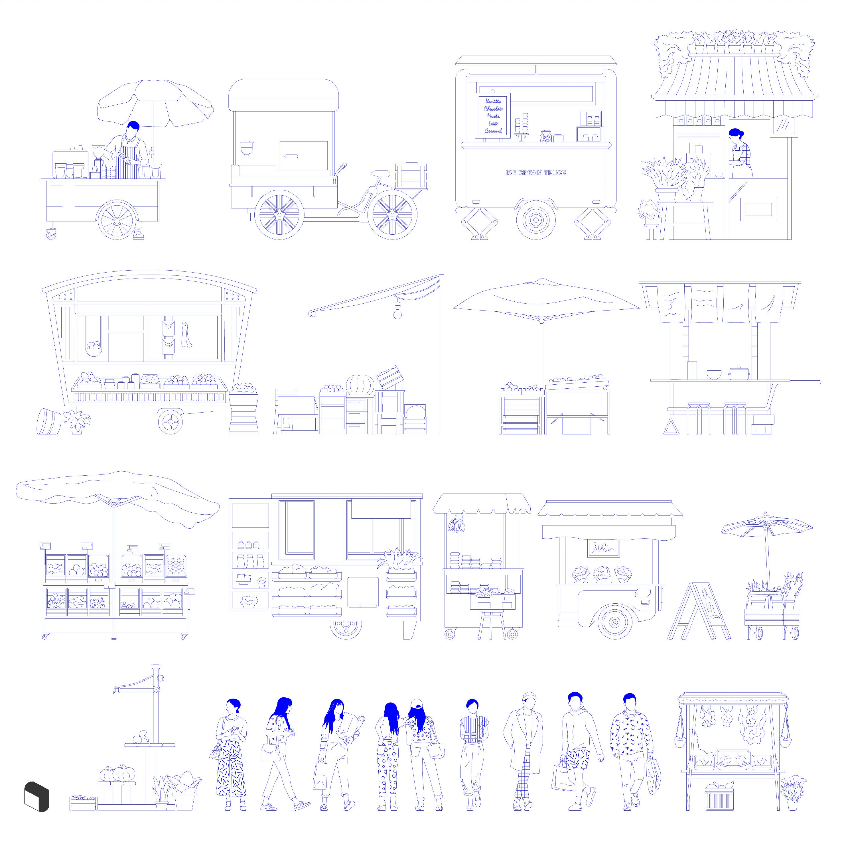 Cad Street Market Section DWG - Toffu Co