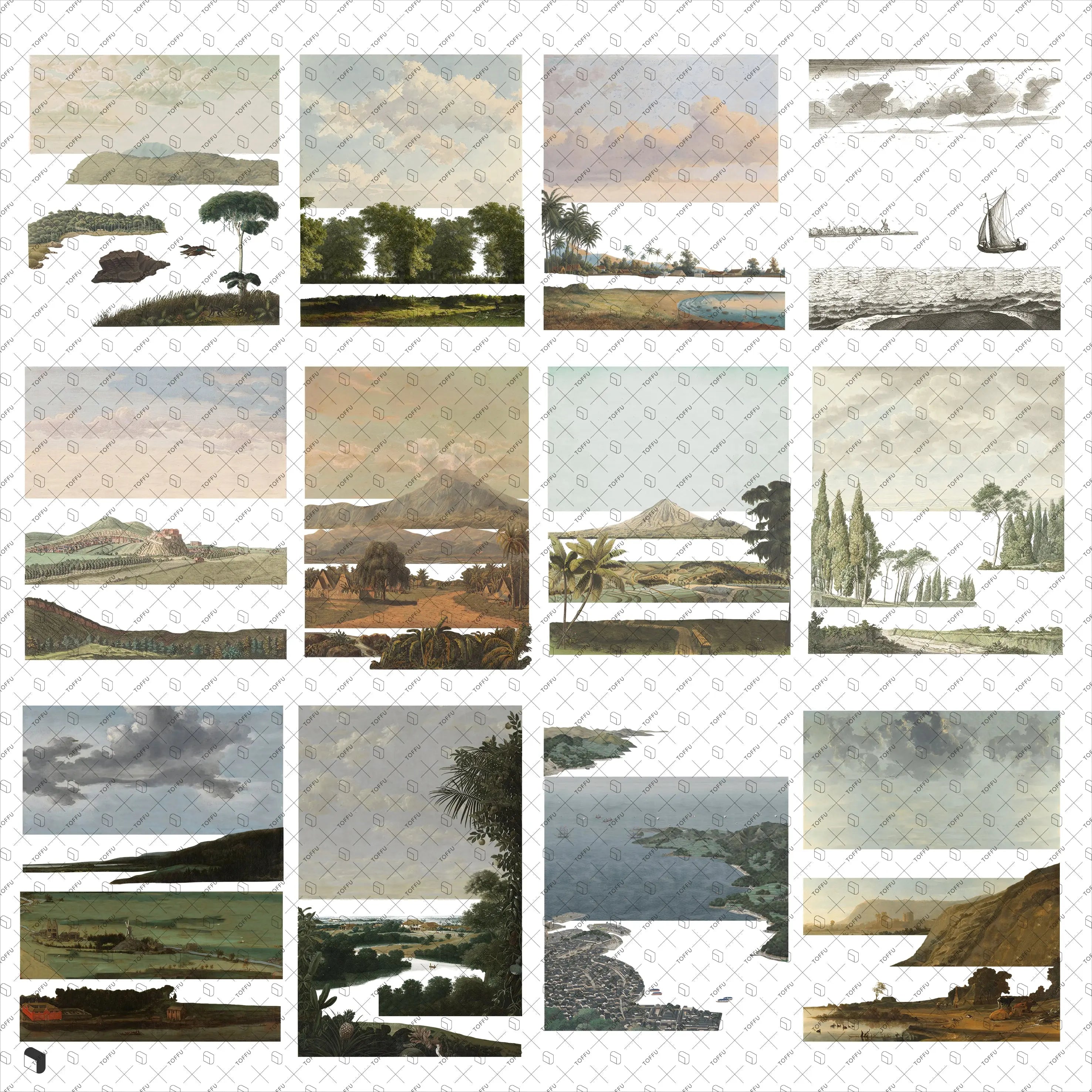 Cutout Painting Background Digital Artwork drawings | Toffu Co