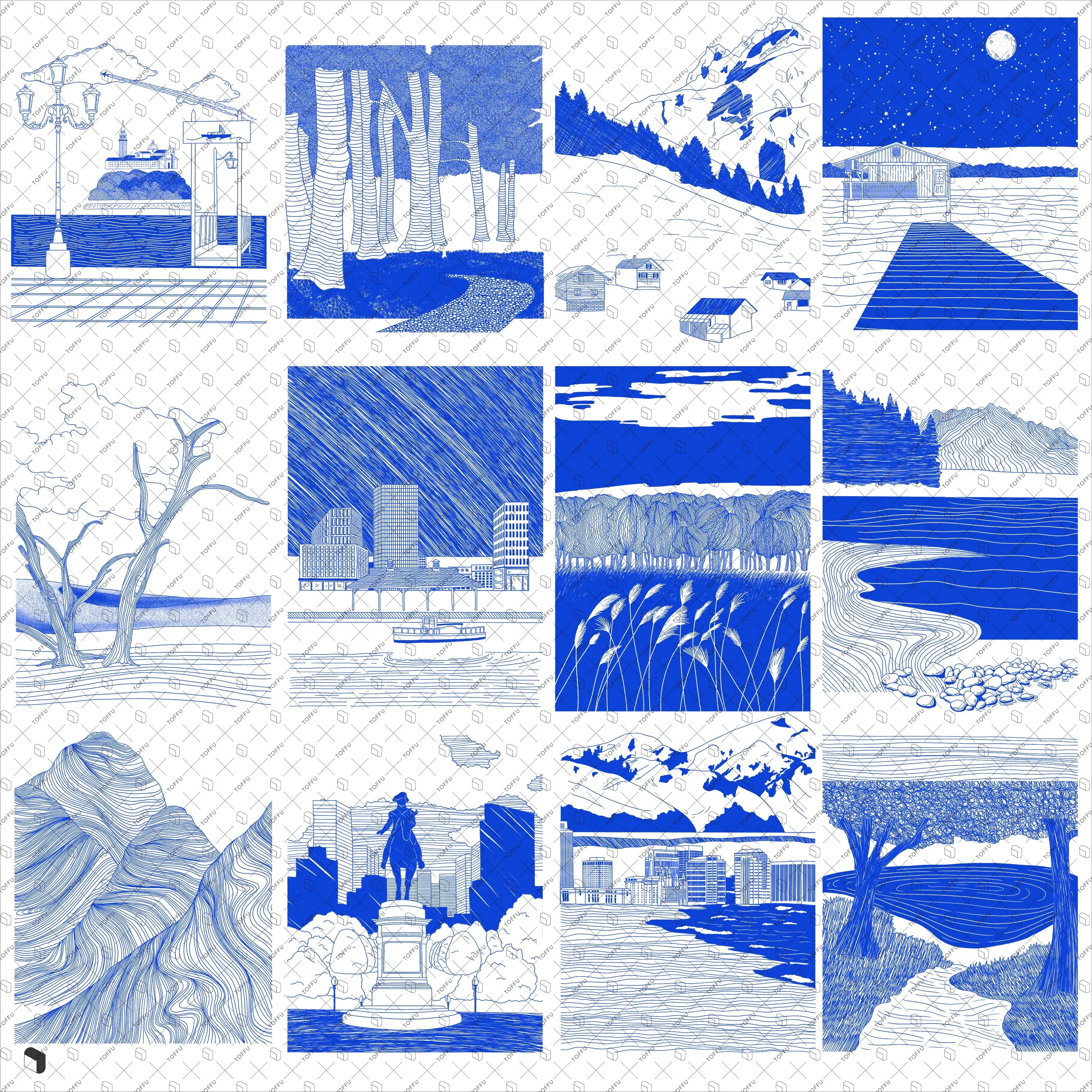 Cutout Hand-drawn Background Digital Artwork drawings | Toffu Co