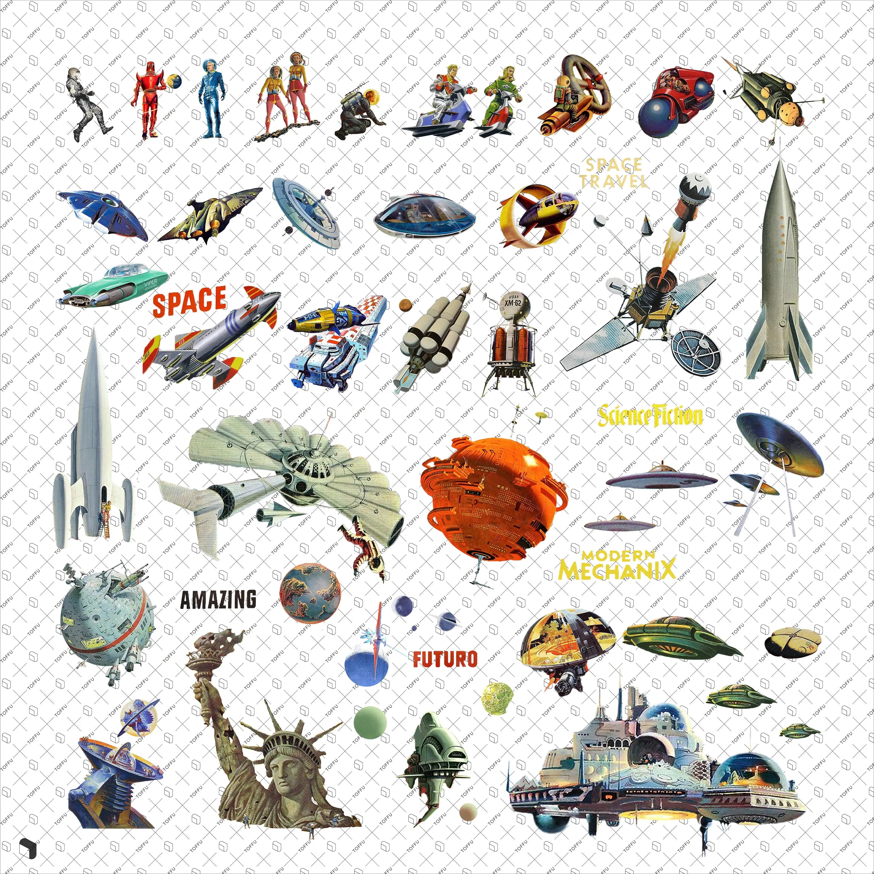 Cutout Futuristic 2 Digital Artwork drawings | Toffu Co