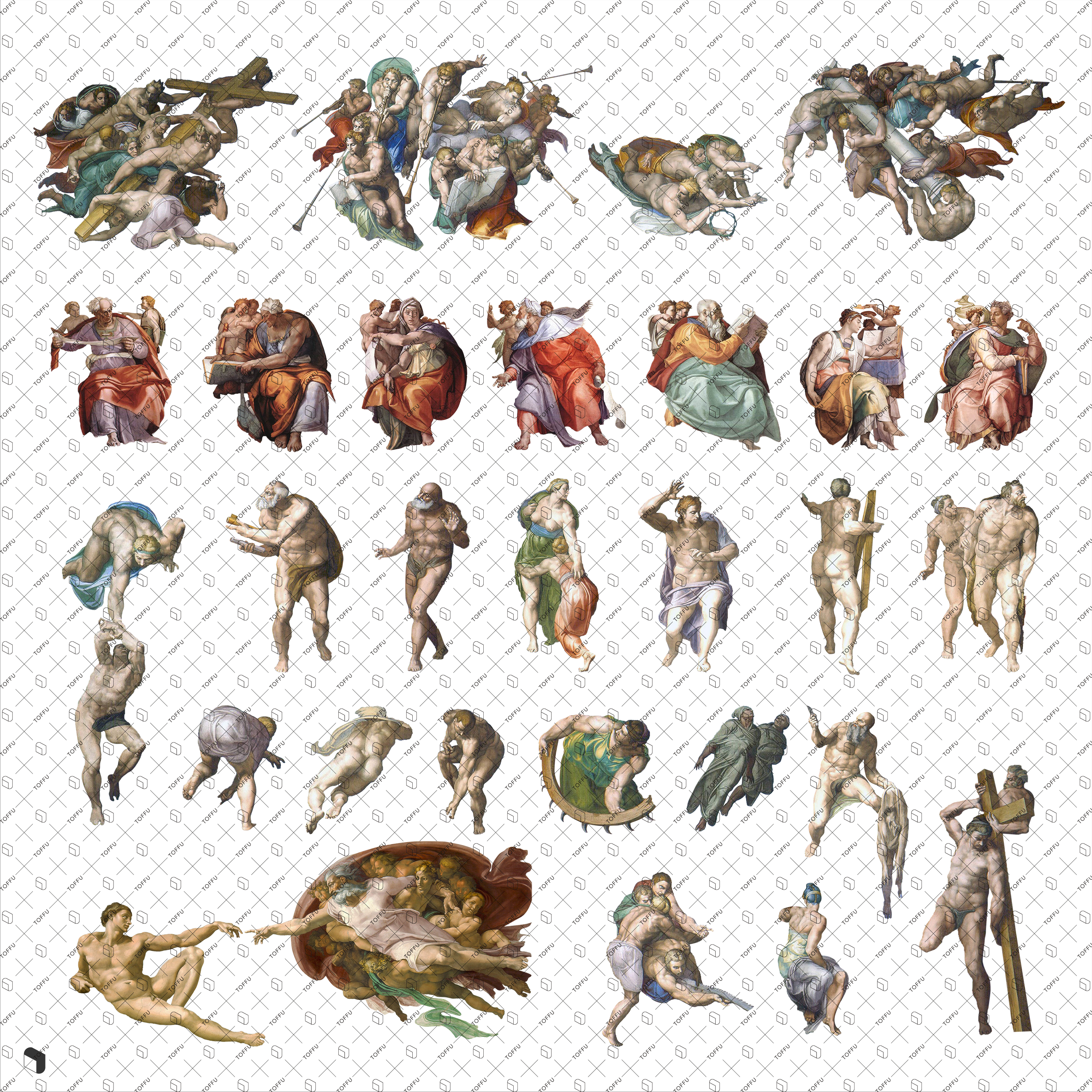 Cutout Michelangelo Paintings PSD | Toffu Co