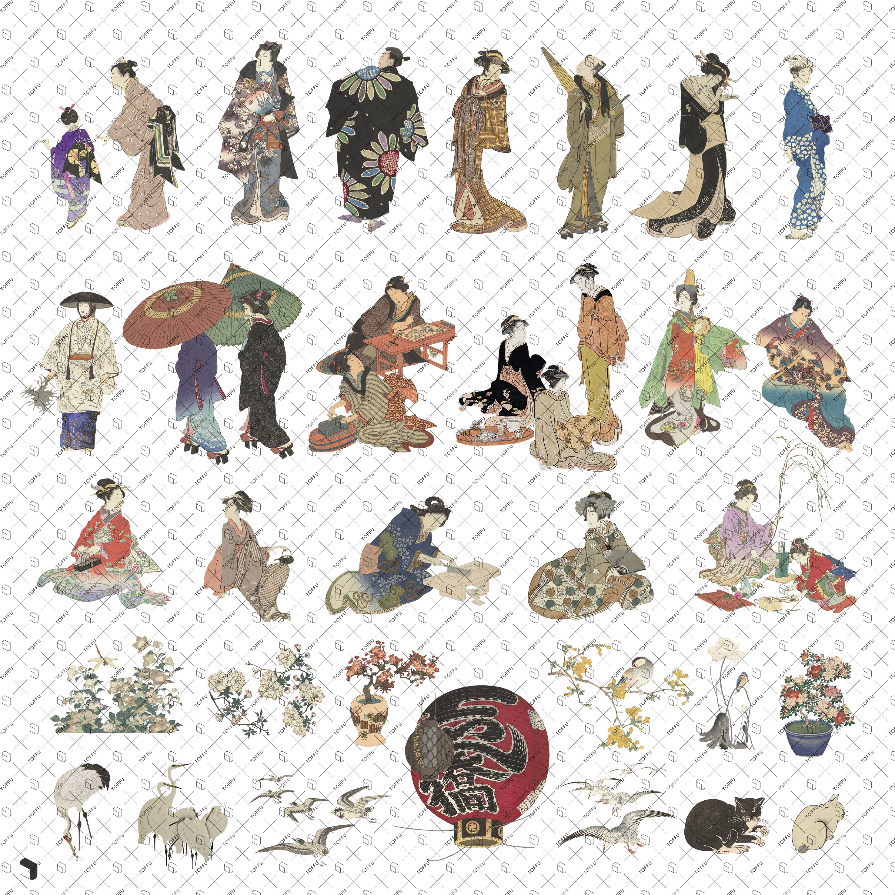 Cutout Japanese Art People & Objects PSD | Toffu Co
