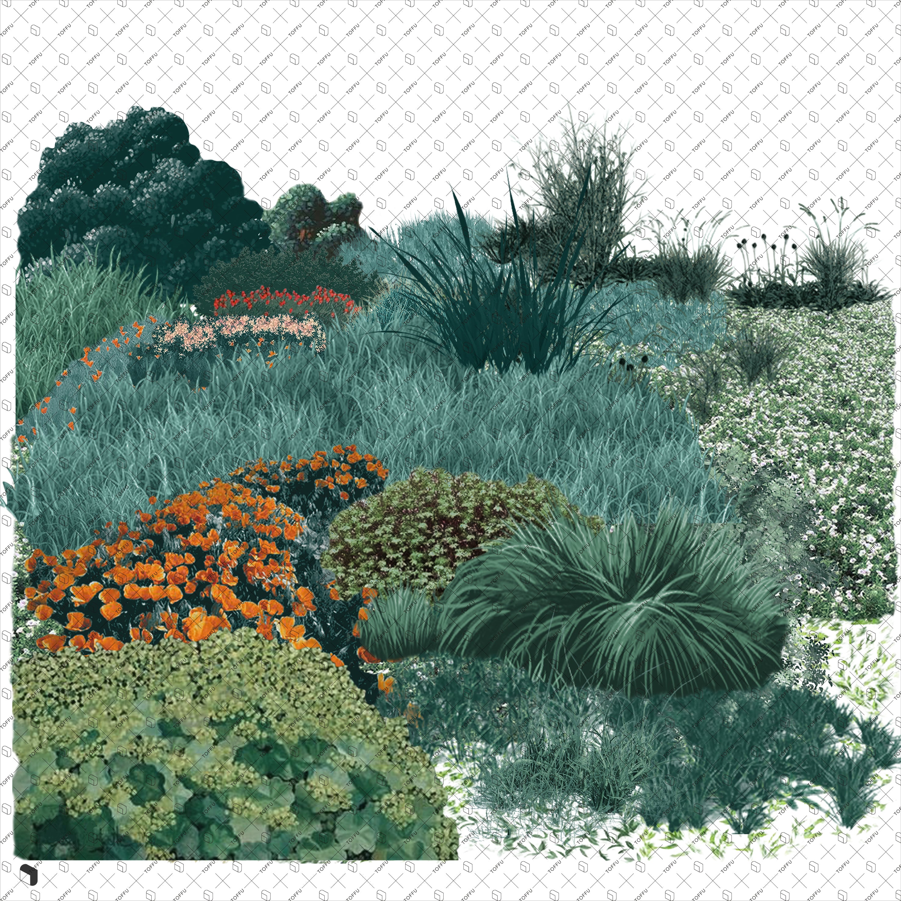 Cutout Assemble Landscape PNG - Toffu Co