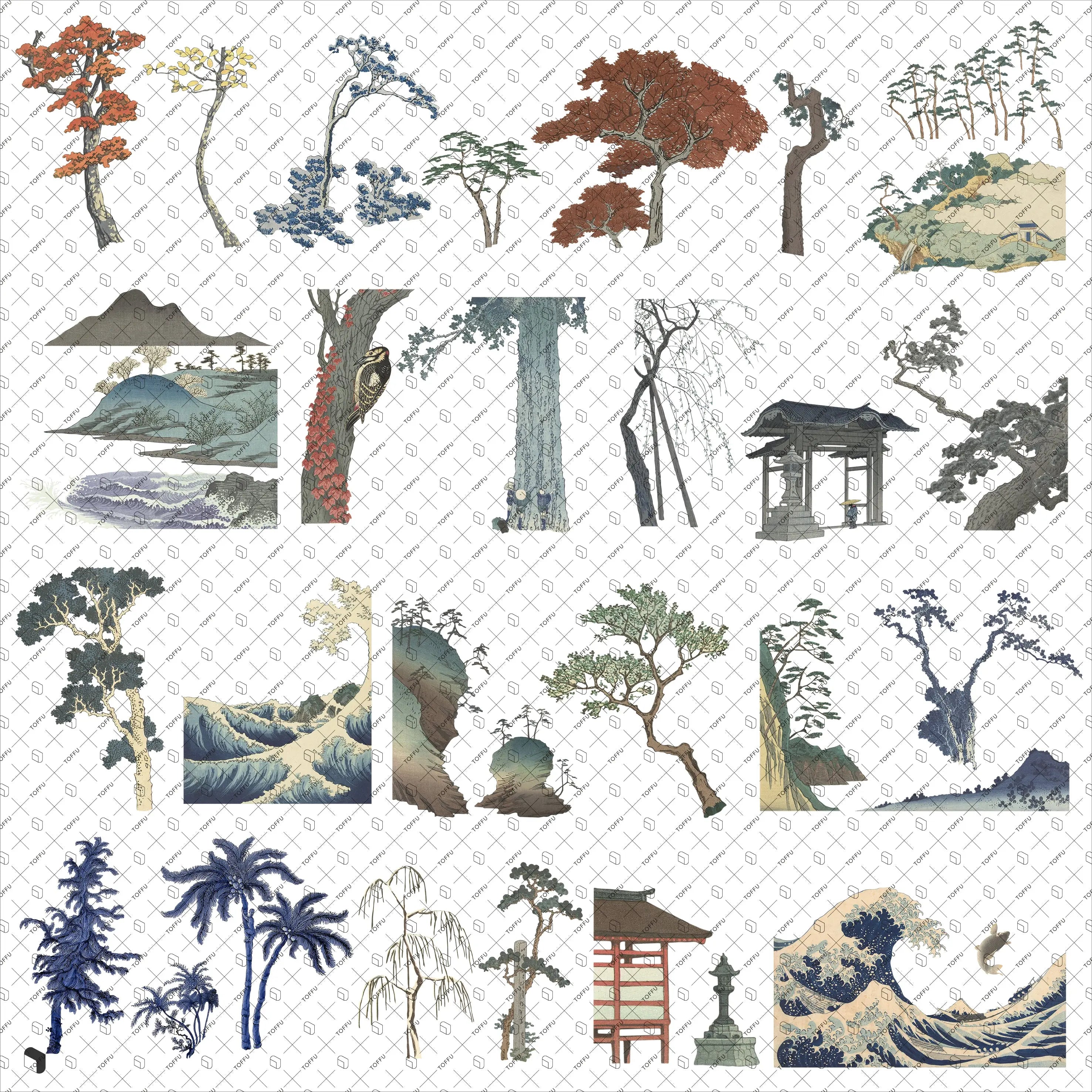 Cutout Japanese Art Vegetation Uncategorized drawings | Toffu Co