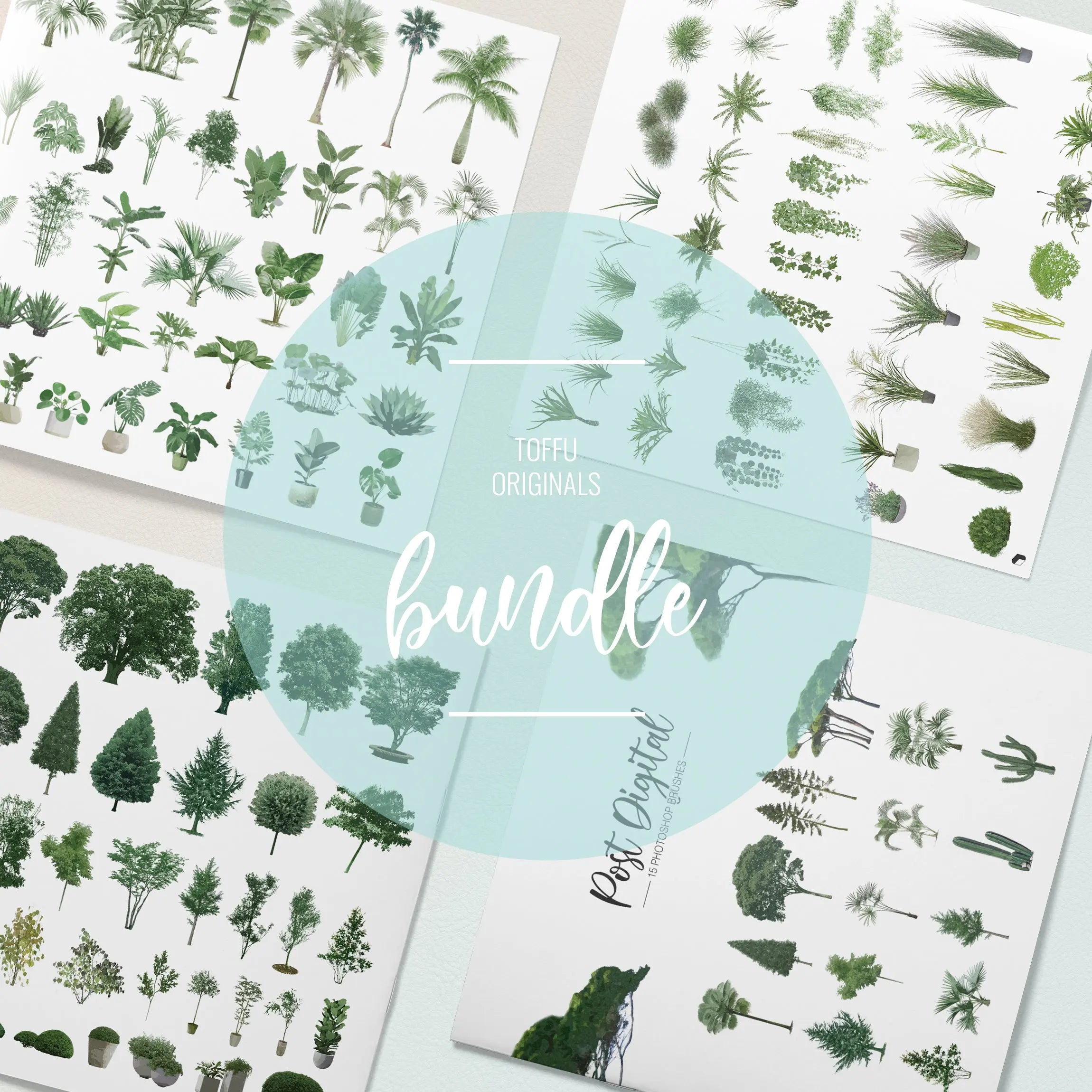 Cutout Post Digital Vegetation Bundle Uncategorized drawings | Toffu Co