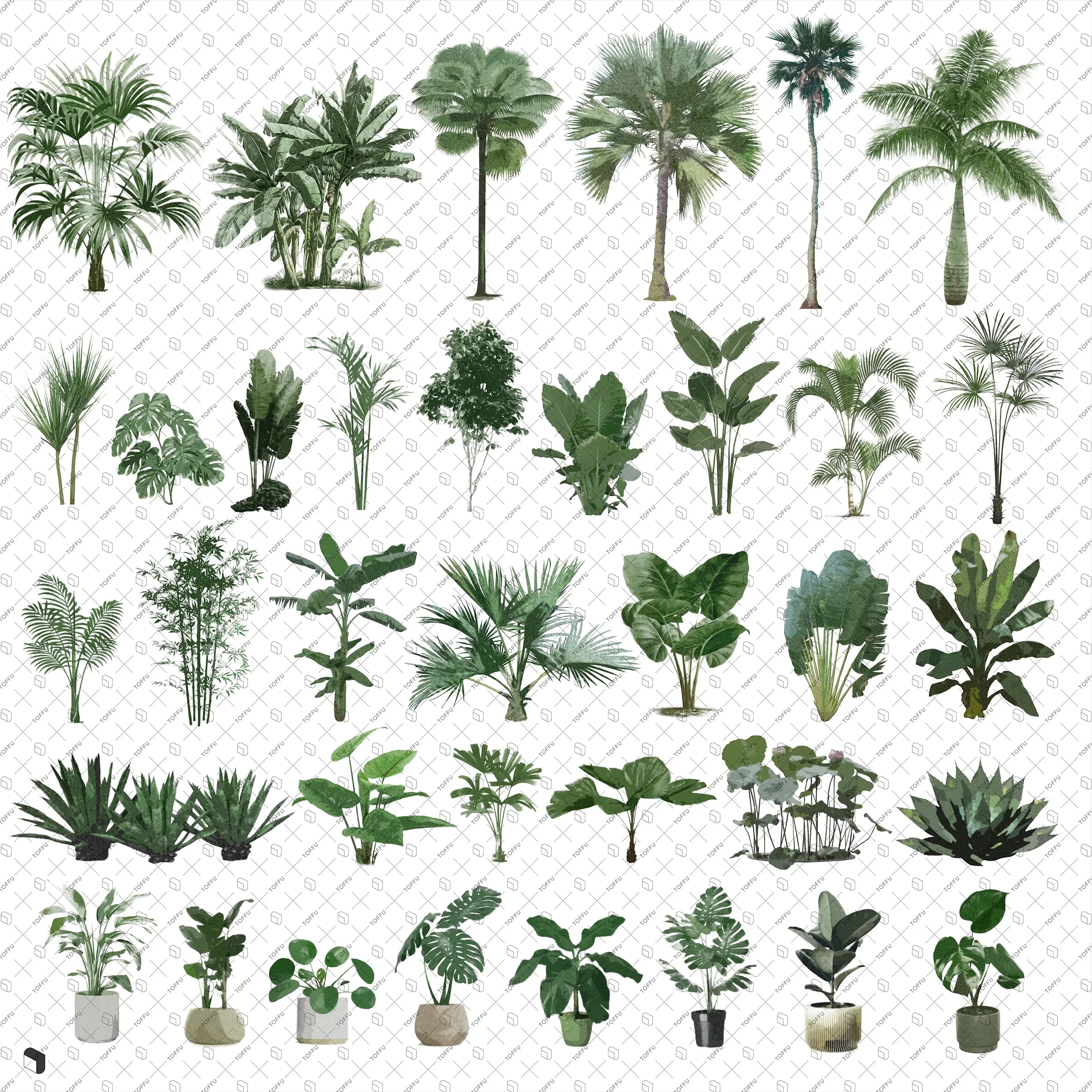 Cutout Vegetation 3 Uncategorized drawings | Toffu Co