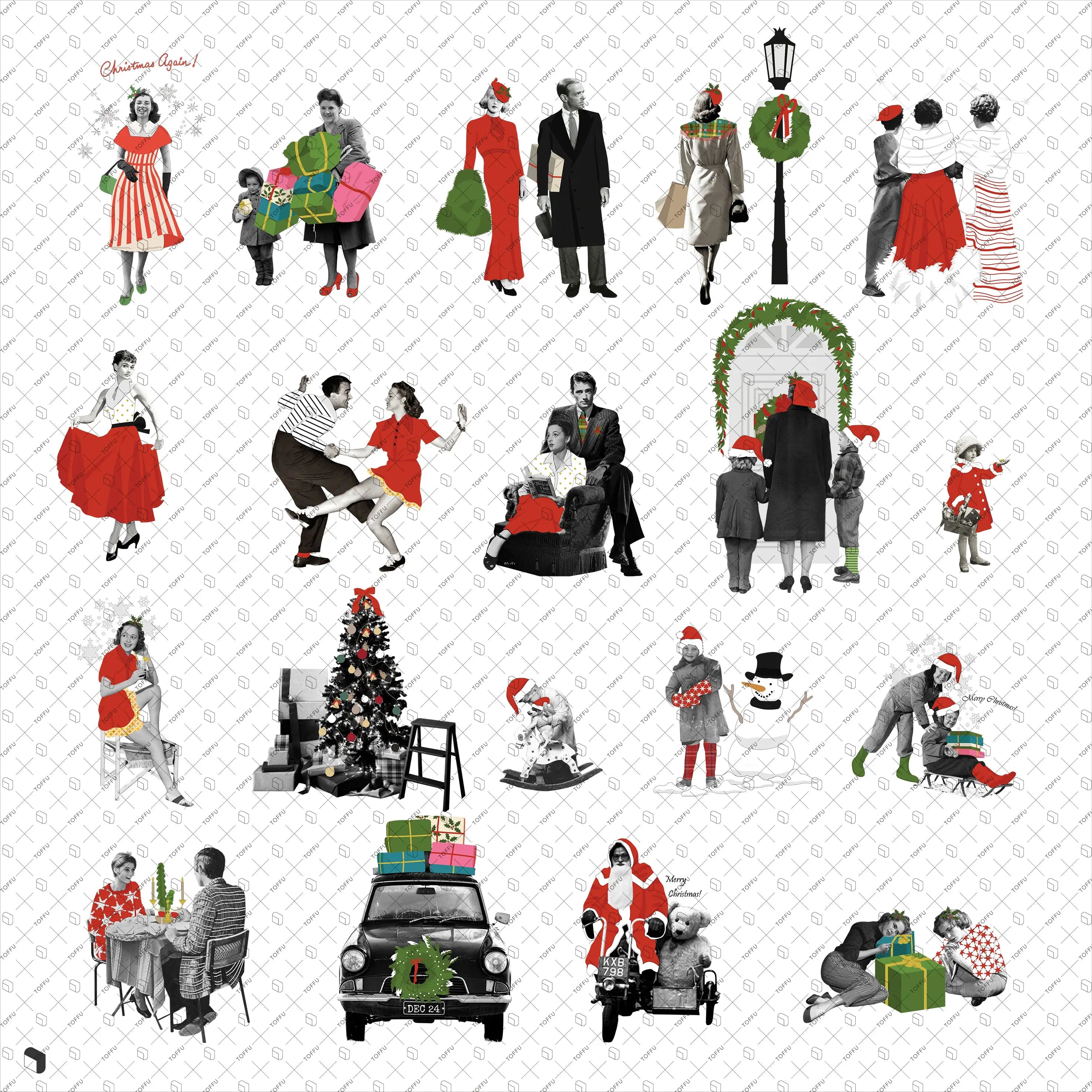 Cutout Vibrant Christmas People Uncategorized drawings | Toffu Co