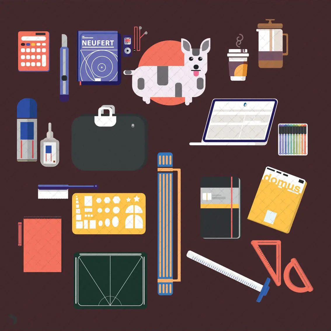 Flat Icon Architecture Starter Kit Uncategorized drawings | Toffu Co