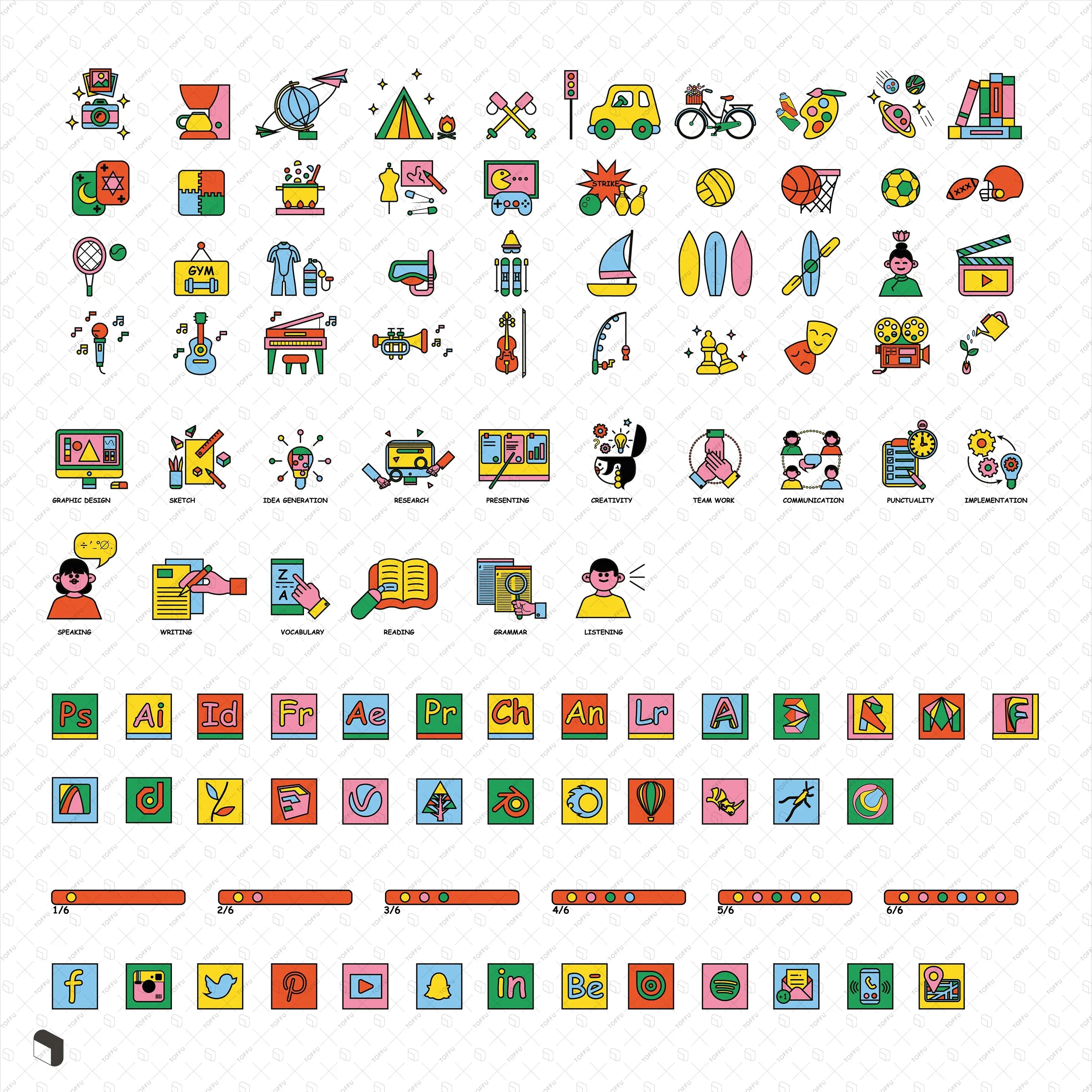 Funny CV Flat Icons Uncategorized drawings | Toffu Co