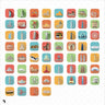 Monument Flat Icons Digital Artwork drawings | Toffu Co