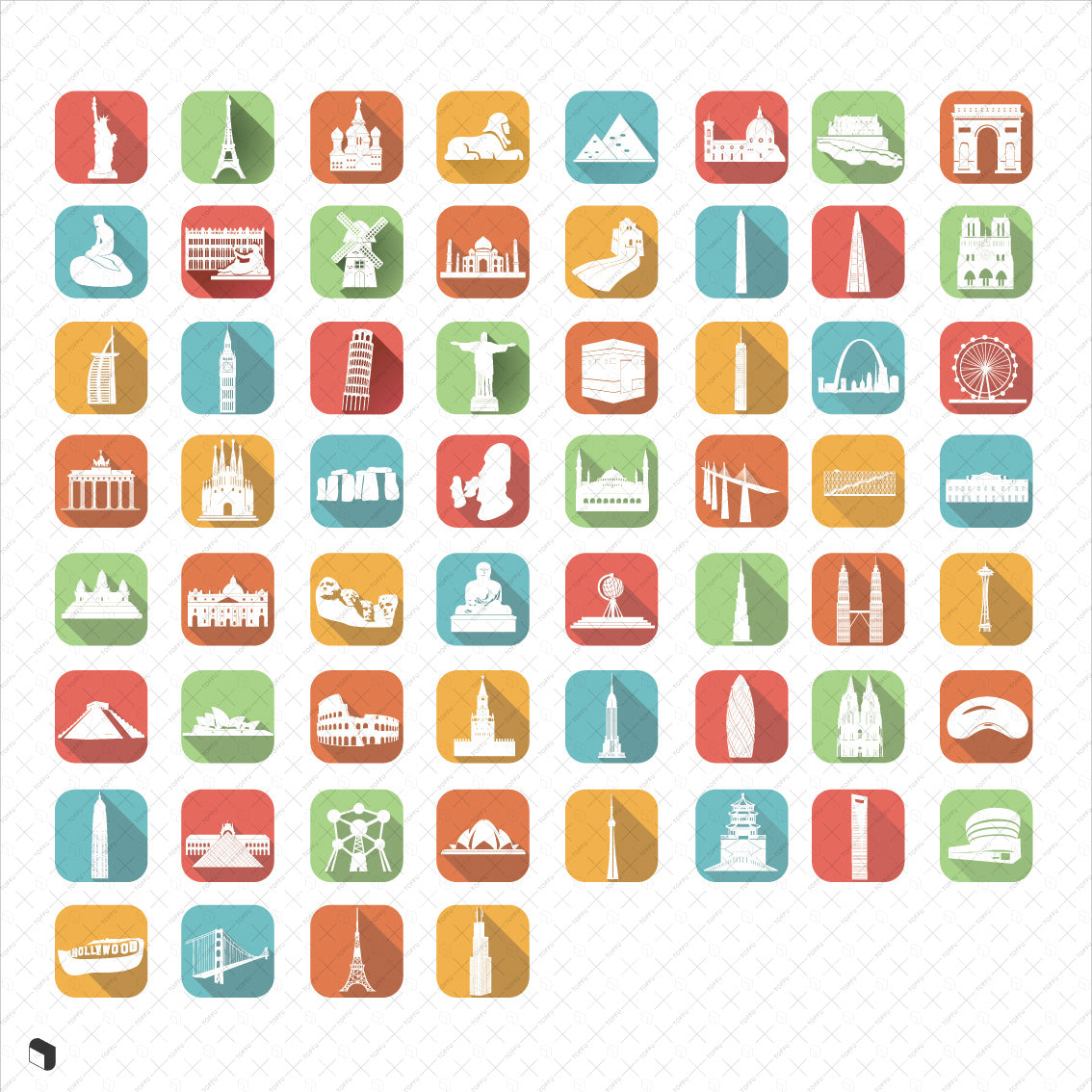 Monument Flat Icons - Toffu Co