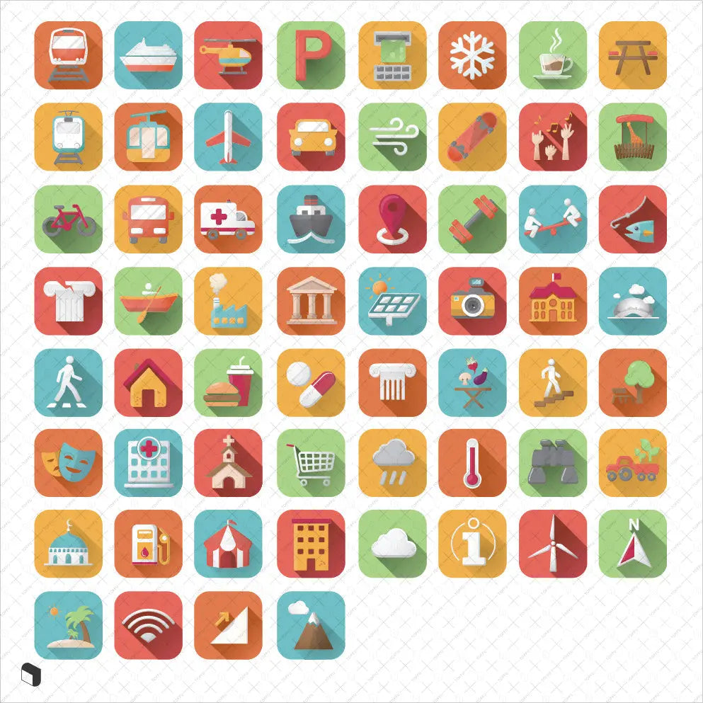Site Analysis Flat Icons Digital Artwork drawings | Toffu Co