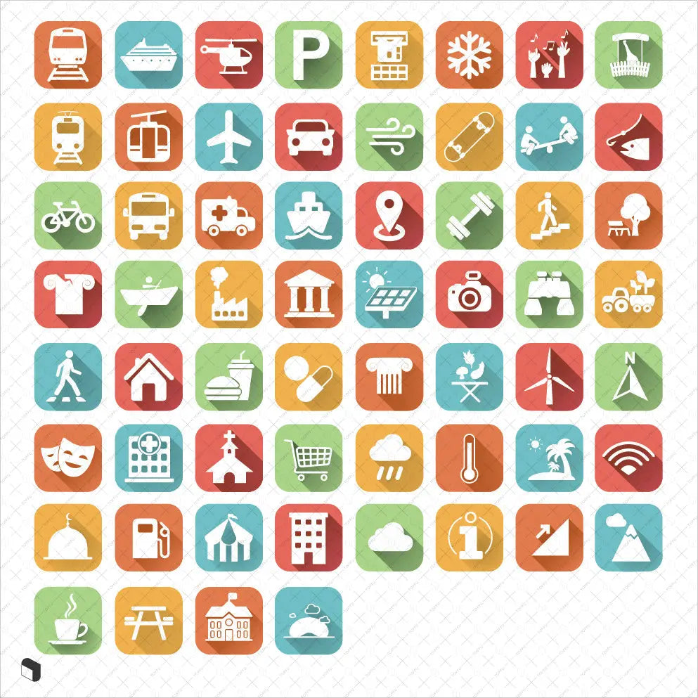 Site Analysis Flat Icons Digital Artwork drawings | Toffu Co