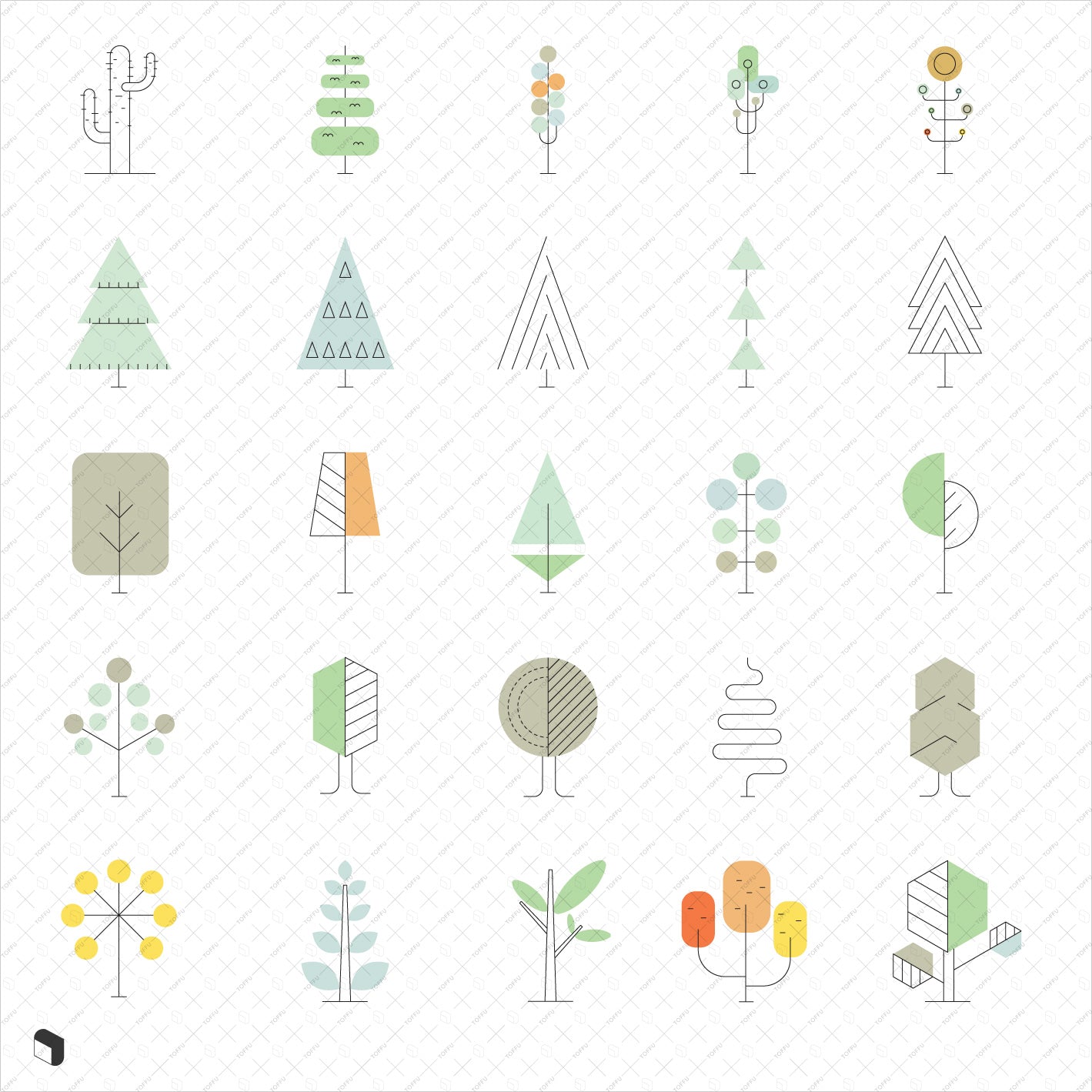Flat Icon Trees - Toffu Co
