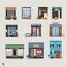 Flat Vector Facades Digital Artwork drawings | Toffu Co