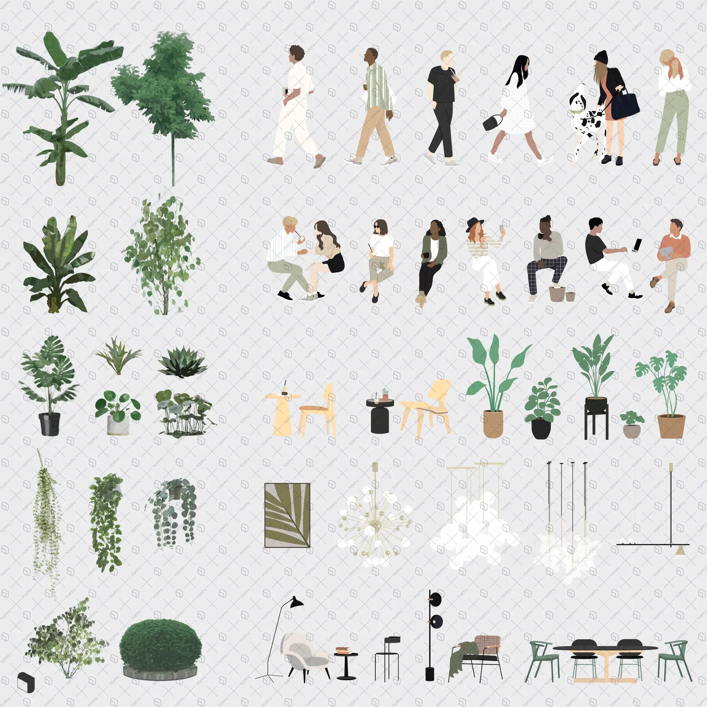 Flat Vector Cutout Creative Content Bundle Digital Artwork drawings | Toffu Co