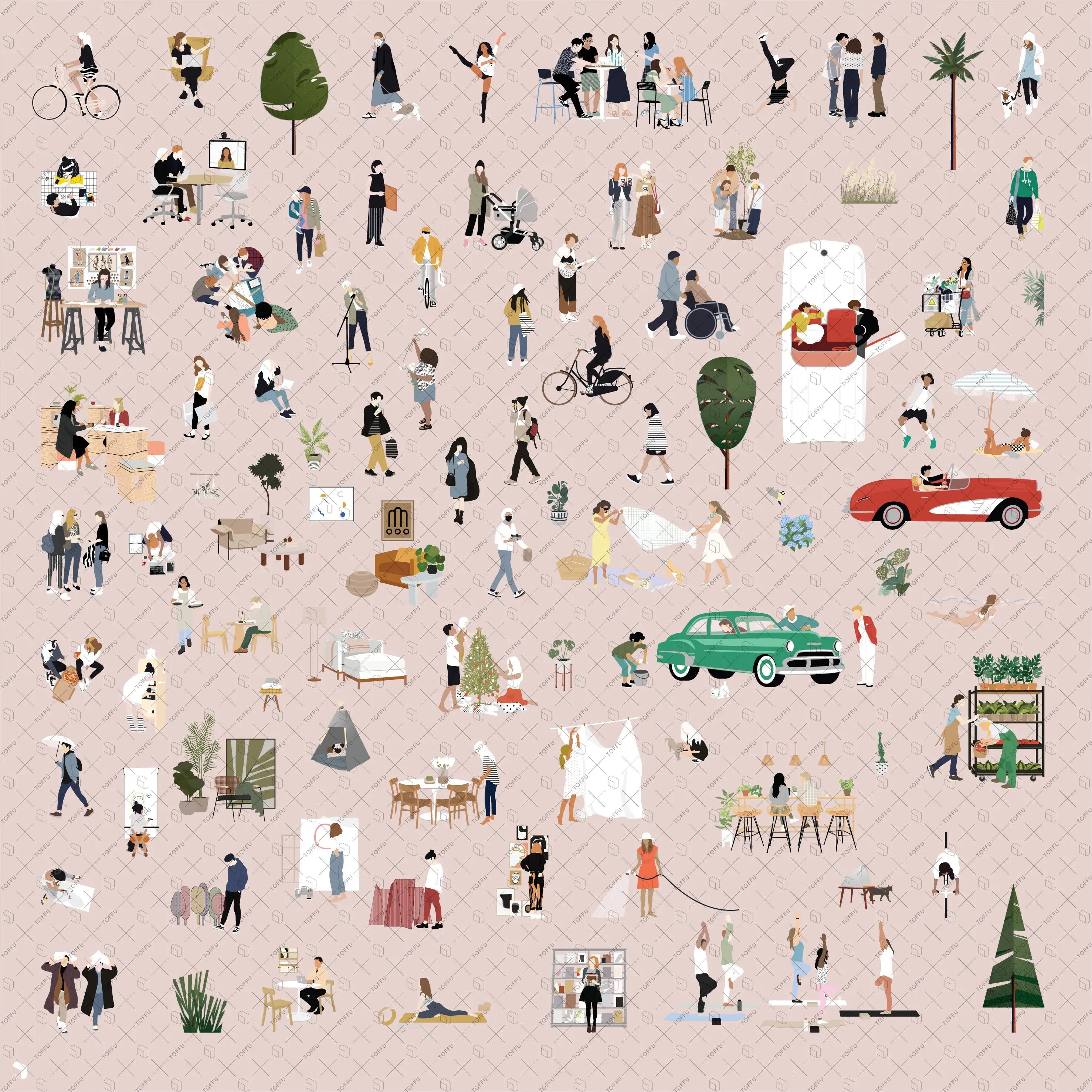 Flat Vector Essentials Kit Digital Artwork drawings | Toffu Co
