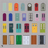 Free - Flat Vector Colorful Doors - Toffu Co