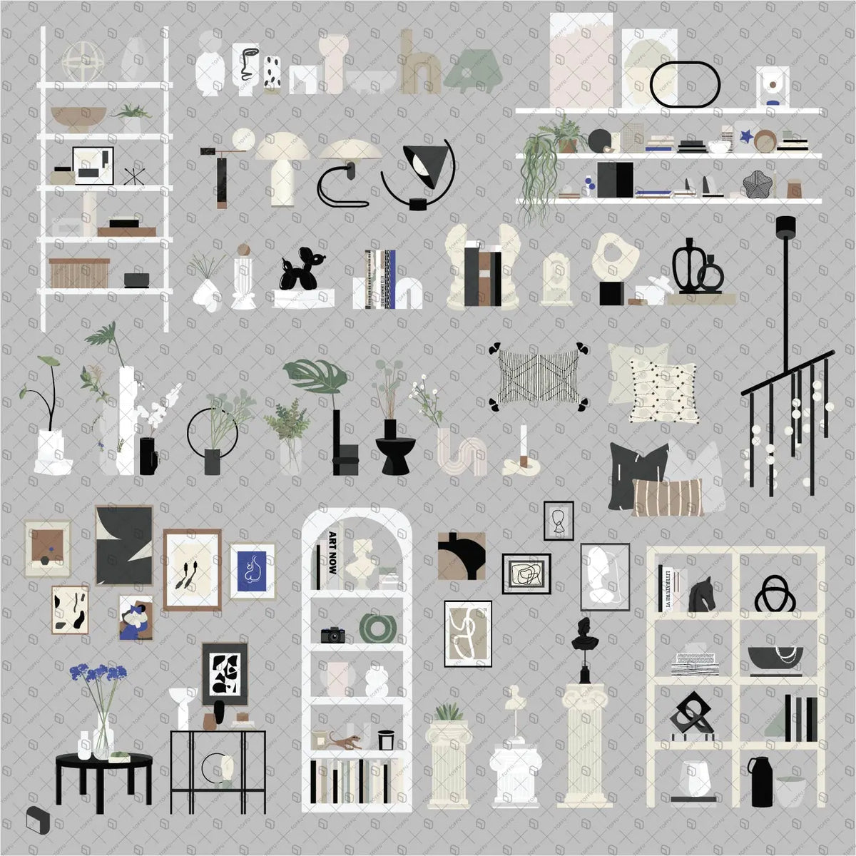 Flat Vector Decorative Objects | Toffu Co
