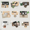 Flat Vector Home Office Furniture Top View Digital Artwork drawings | Toffu Co