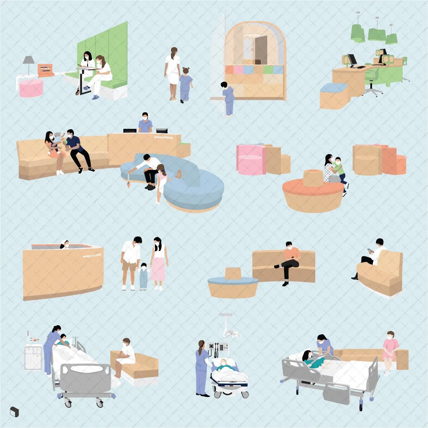 Flat Vector Children's Hospital Uncategorized drawings | Toffu Co