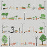 Flat Vector Street Furniture Digital Artwork drawings | Toffu Co