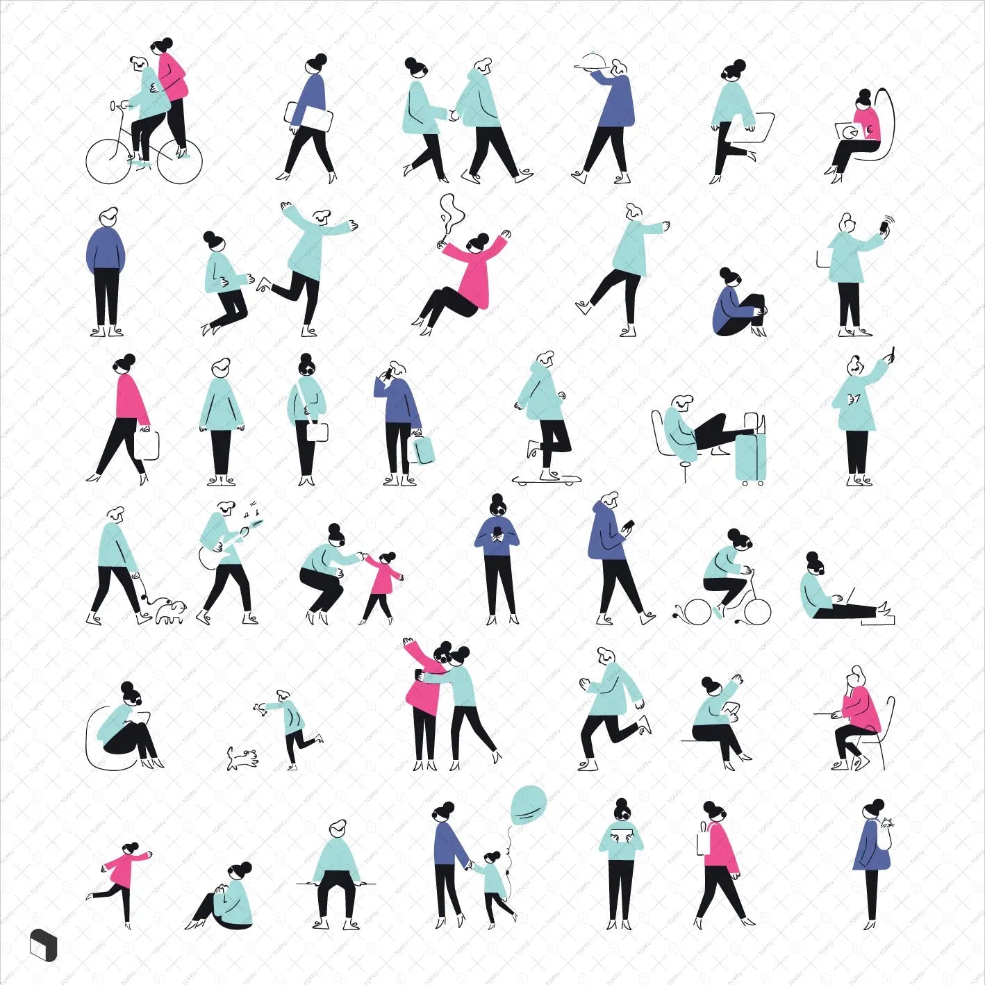 Flat Vector Abstract People Uncategorized drawings | Toffu Co
