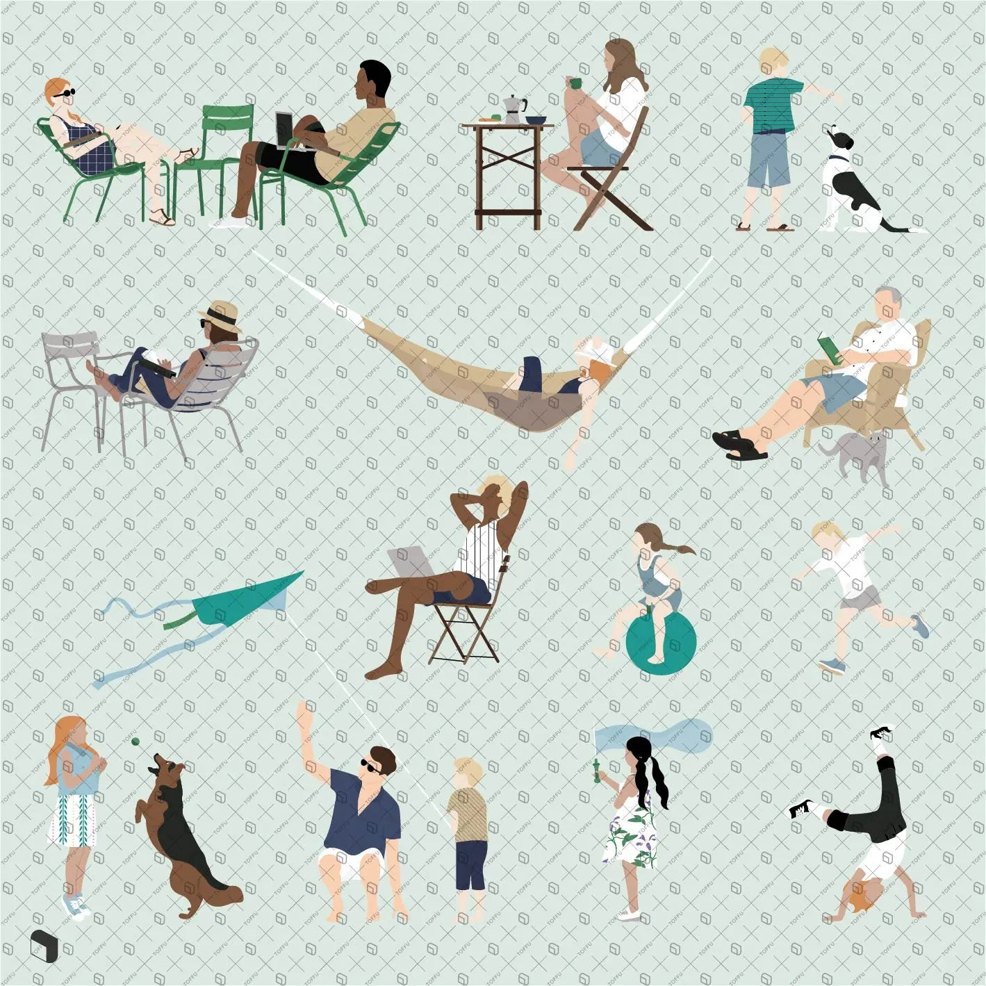 Flat Vector Backyard People Uncategorized drawings | Toffu Co