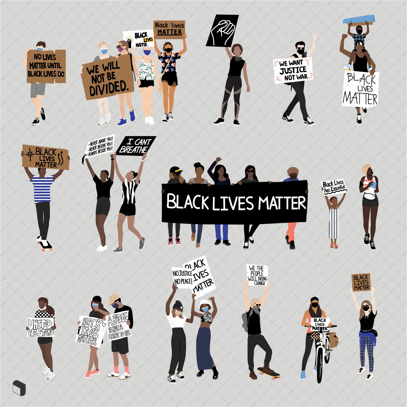 Flat Vector Black Lives Matter - Toffu Co