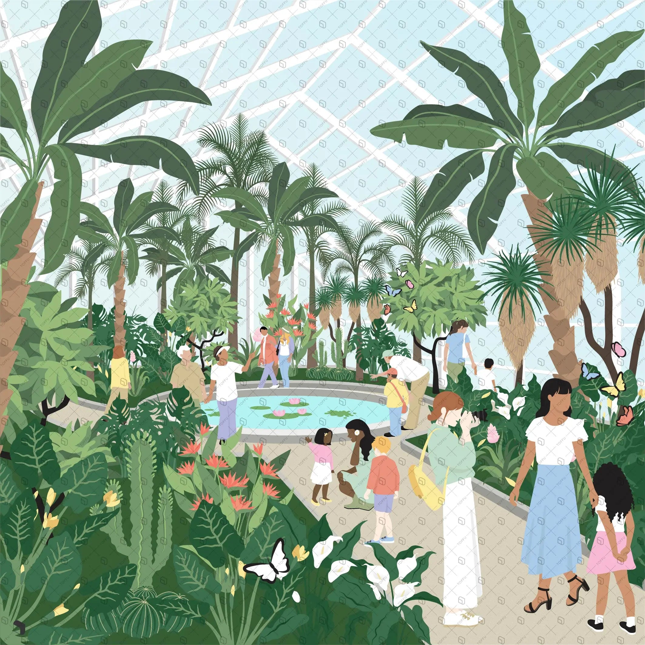Flat Vector Botanical Garden Zone Uncategorized drawings | Toffu Co