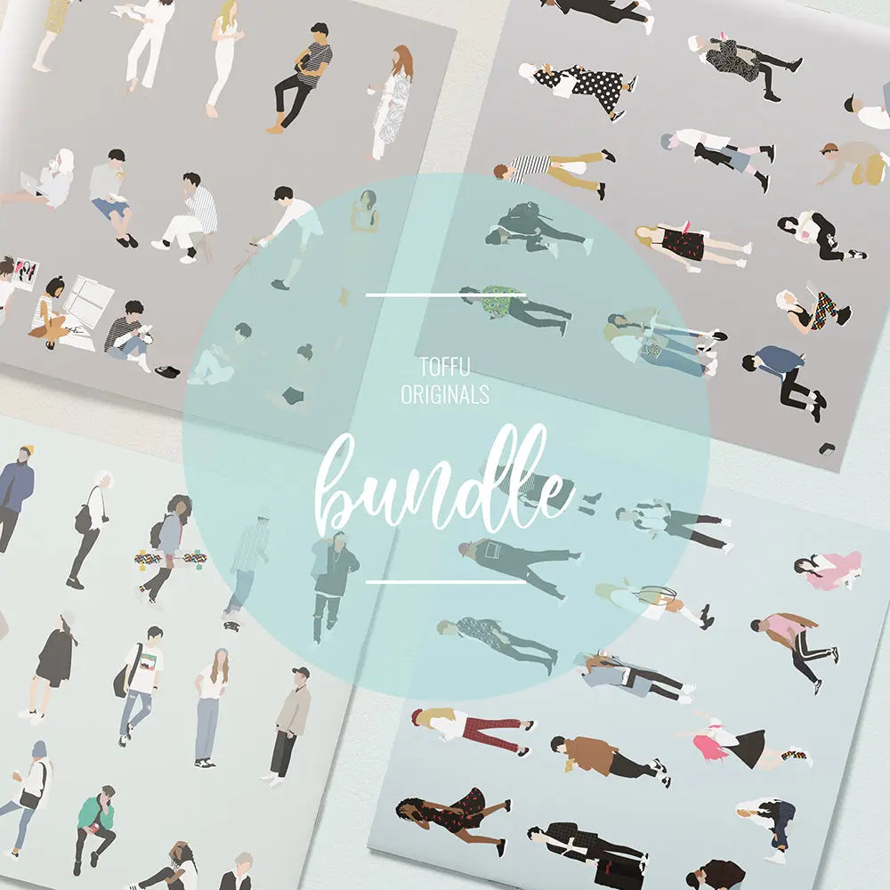 Flat Vector People 9-16 Bundle Uncategorized drawings | Toffu Co