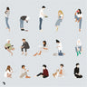 Flat Vector People 14 Digital Artwork drawings | Toffu Co