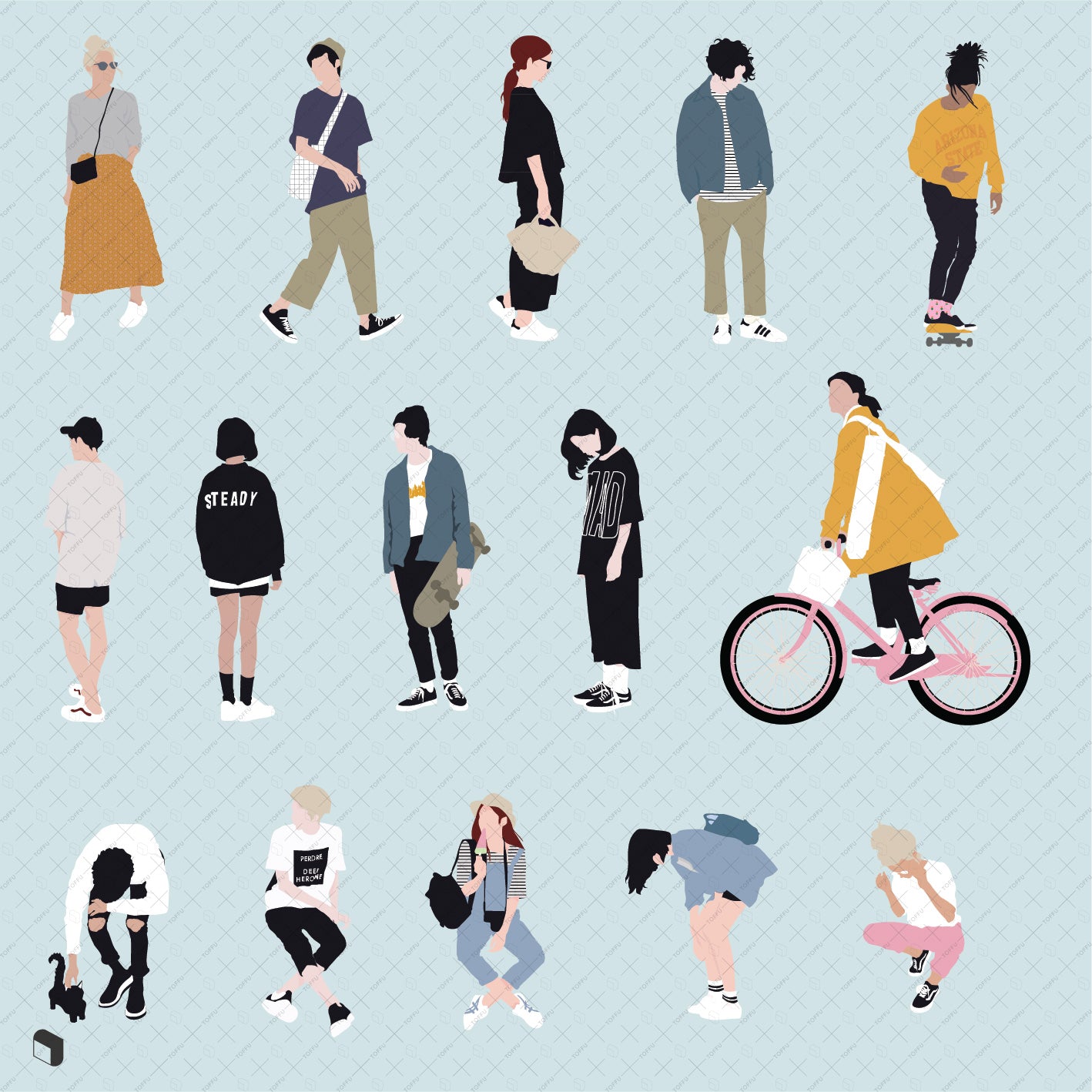 Flat Vector People 3 - Toffu Co