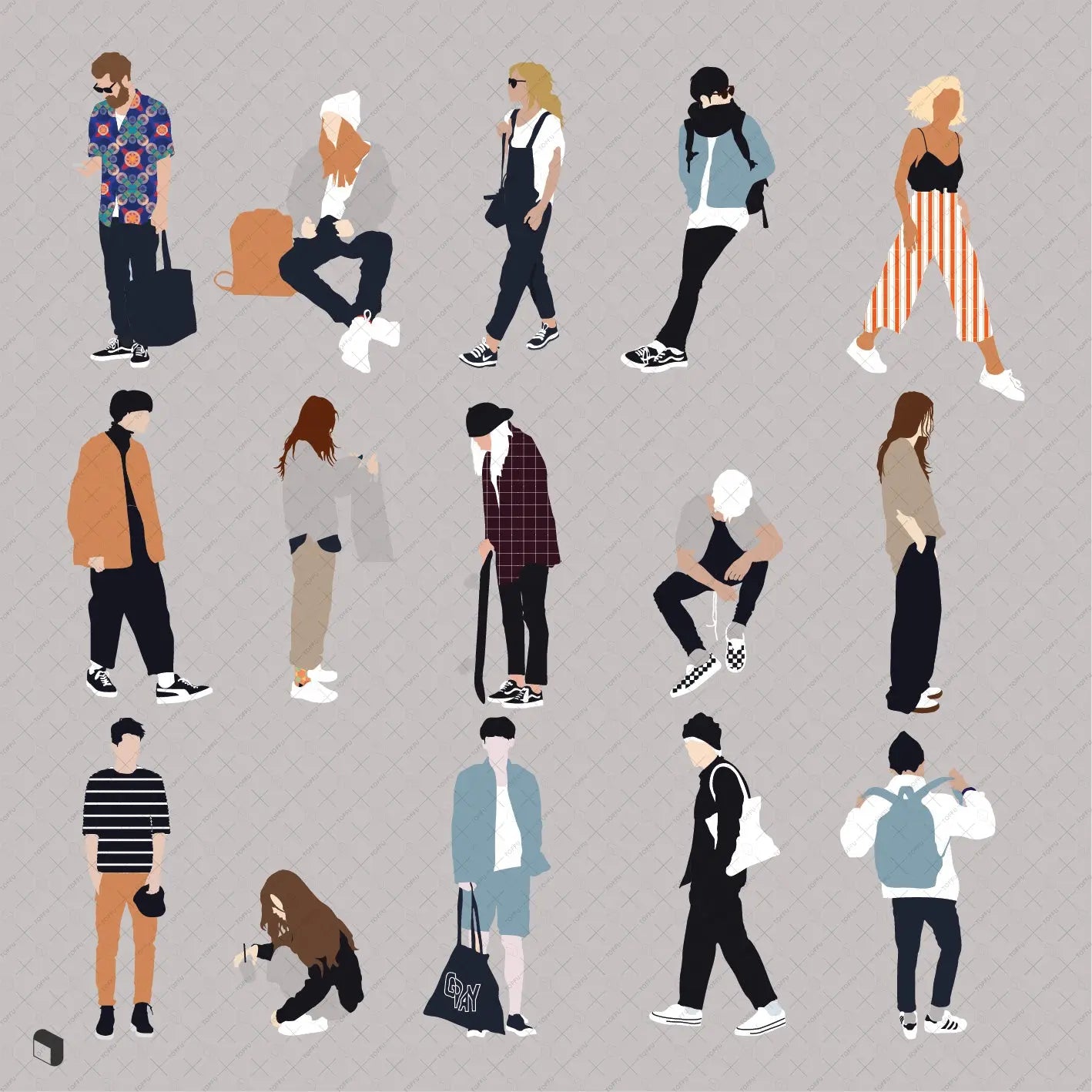 Flat Vector People 4 Uncategorized drawings | Toffu Co