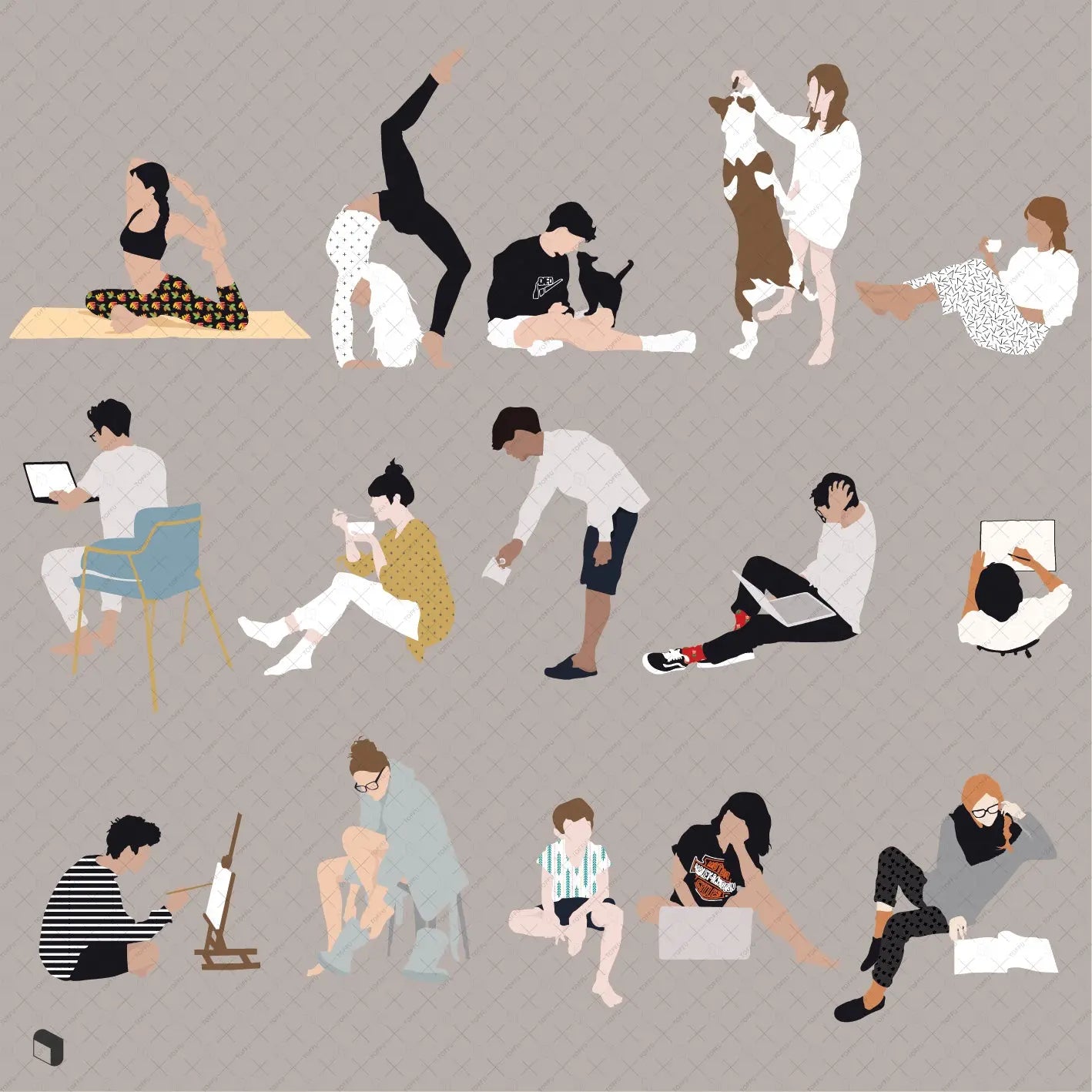 Flat Vector People 5 Uncategorized drawings | Toffu Co