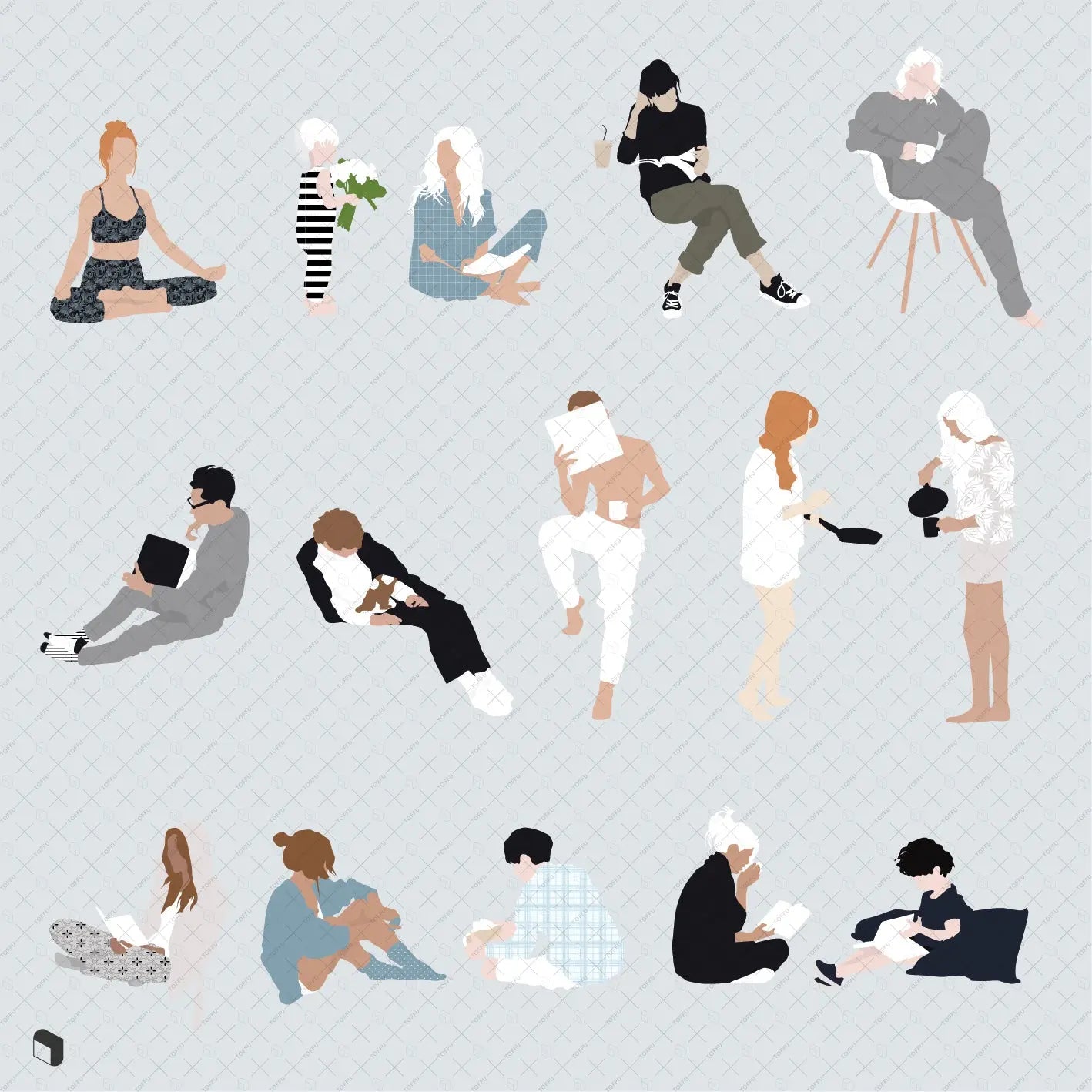 Flat Vector People 6 Uncategorized drawings | Toffu Co