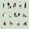 Flat Vector Disabled People 2 PNG - Toffu Co