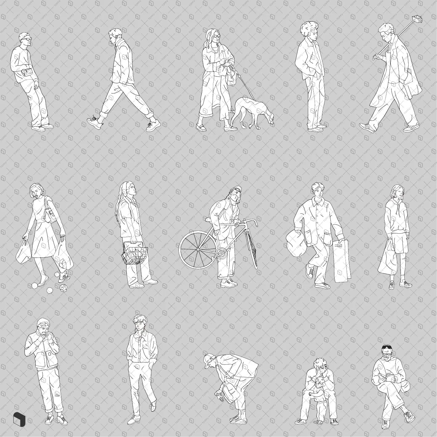 Flat Vector Everyday People Digital Artwork drawings | Toffu Co